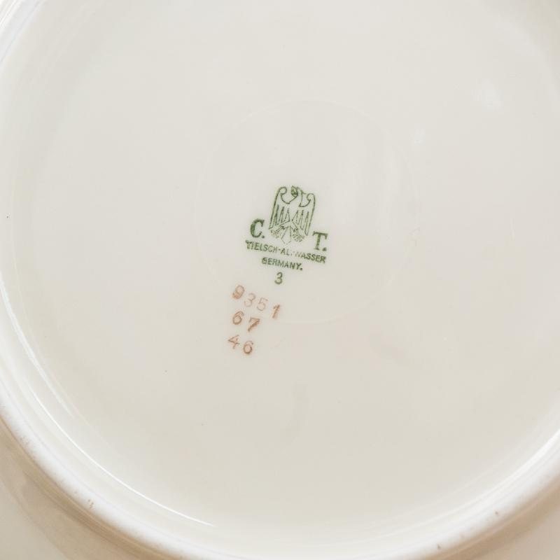 Vintage 1931-1939 German C.T. Altwasser Sophisticated Scrollwork Tea Set Trio - Tea set with cake plate (MZ015)