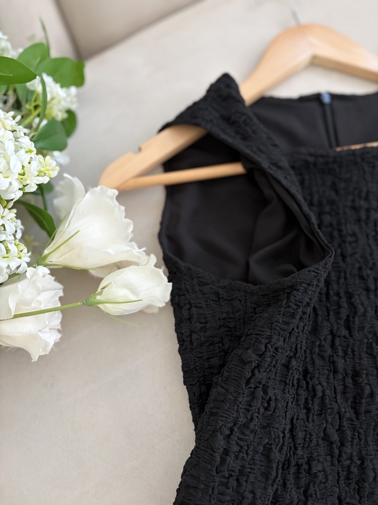 Ruched Slim Dress (Black)