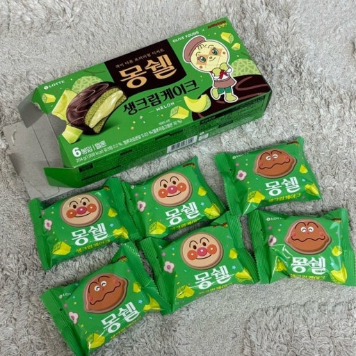 韓國 樂天 Lotte X 麵包超人 朱古力 / 哈密瓜 Mon Cher 奶油派 204g