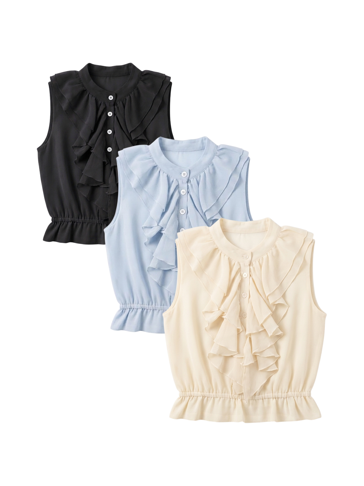 Minimal 3D Ruffle Top M224