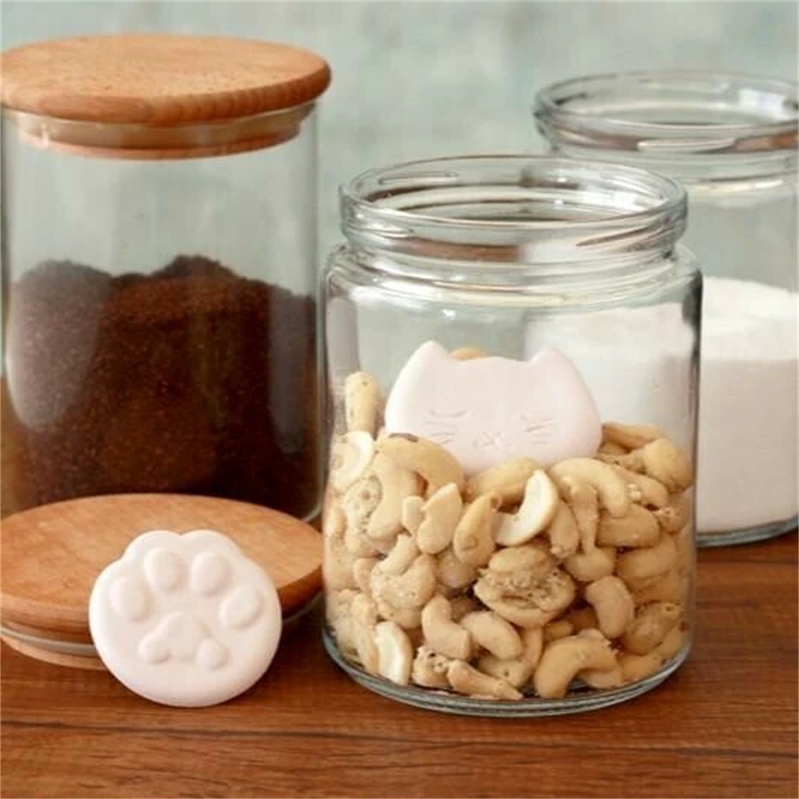 【日本製】多孔陶瓷貓面貓掌趣致食物吸濕石套裝