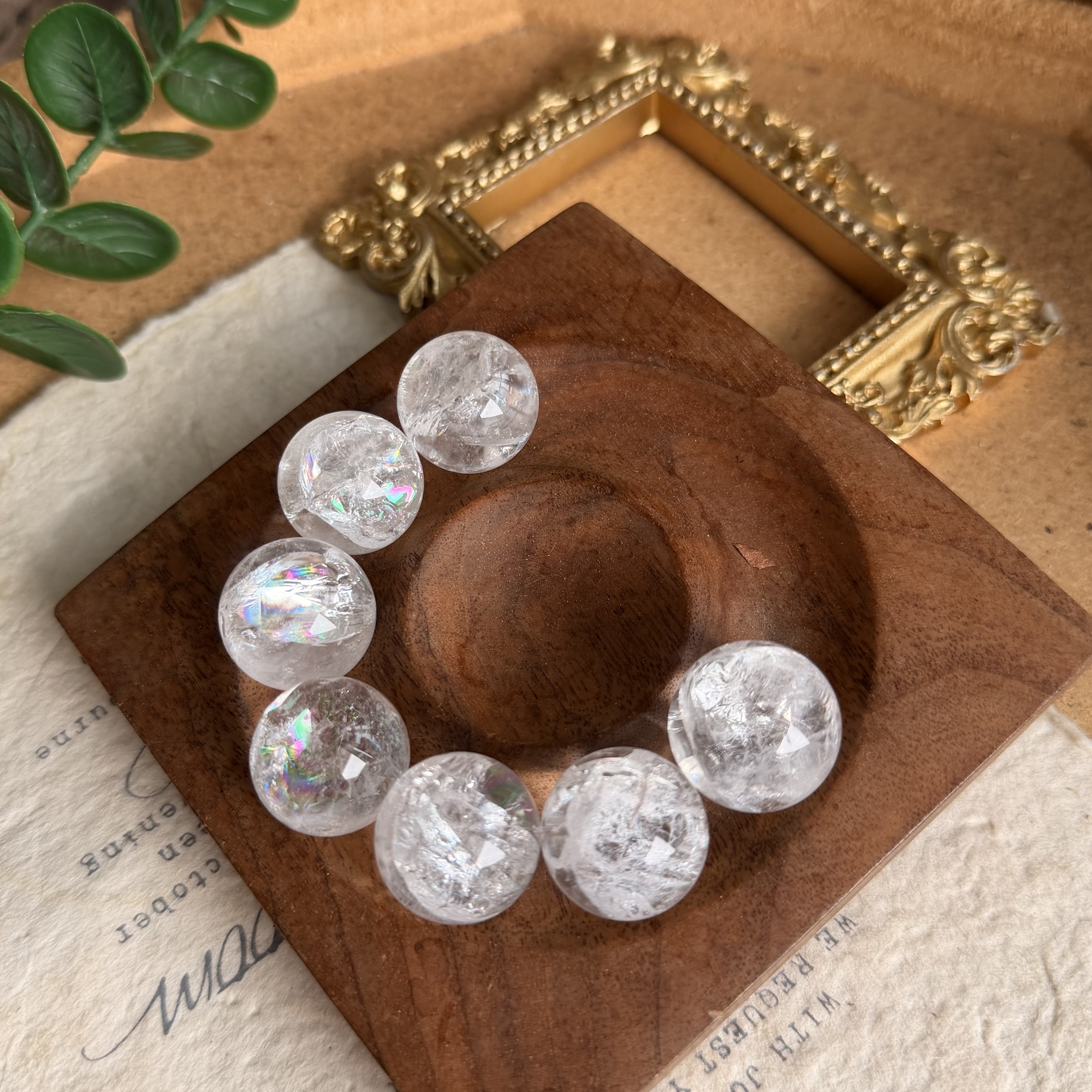 2cm爆彩白水晶球