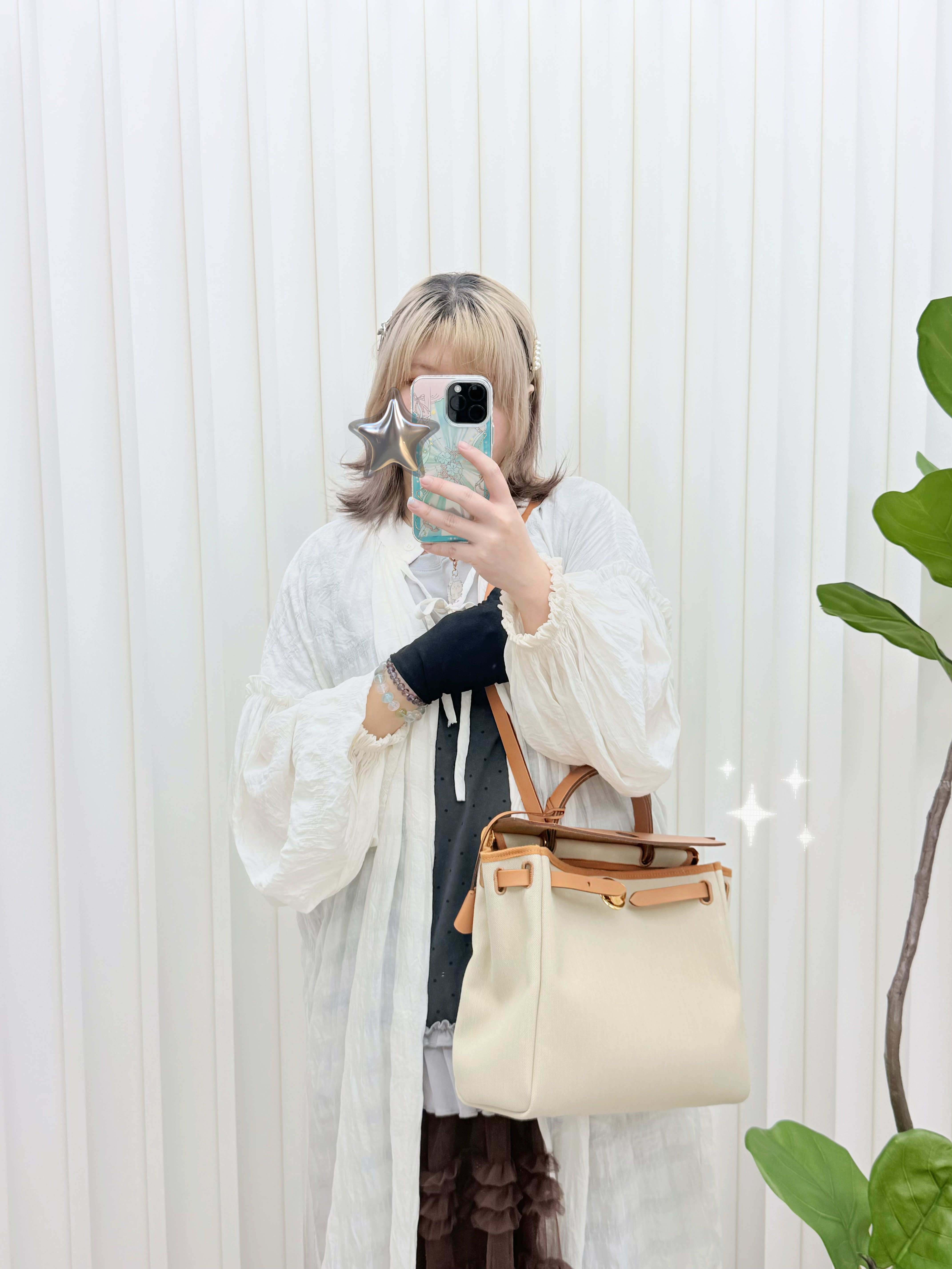 HERMES 🤍PRE OWNED HERBAG 31 u stamp 米白色 金扣 手提包 斜肩包🤎