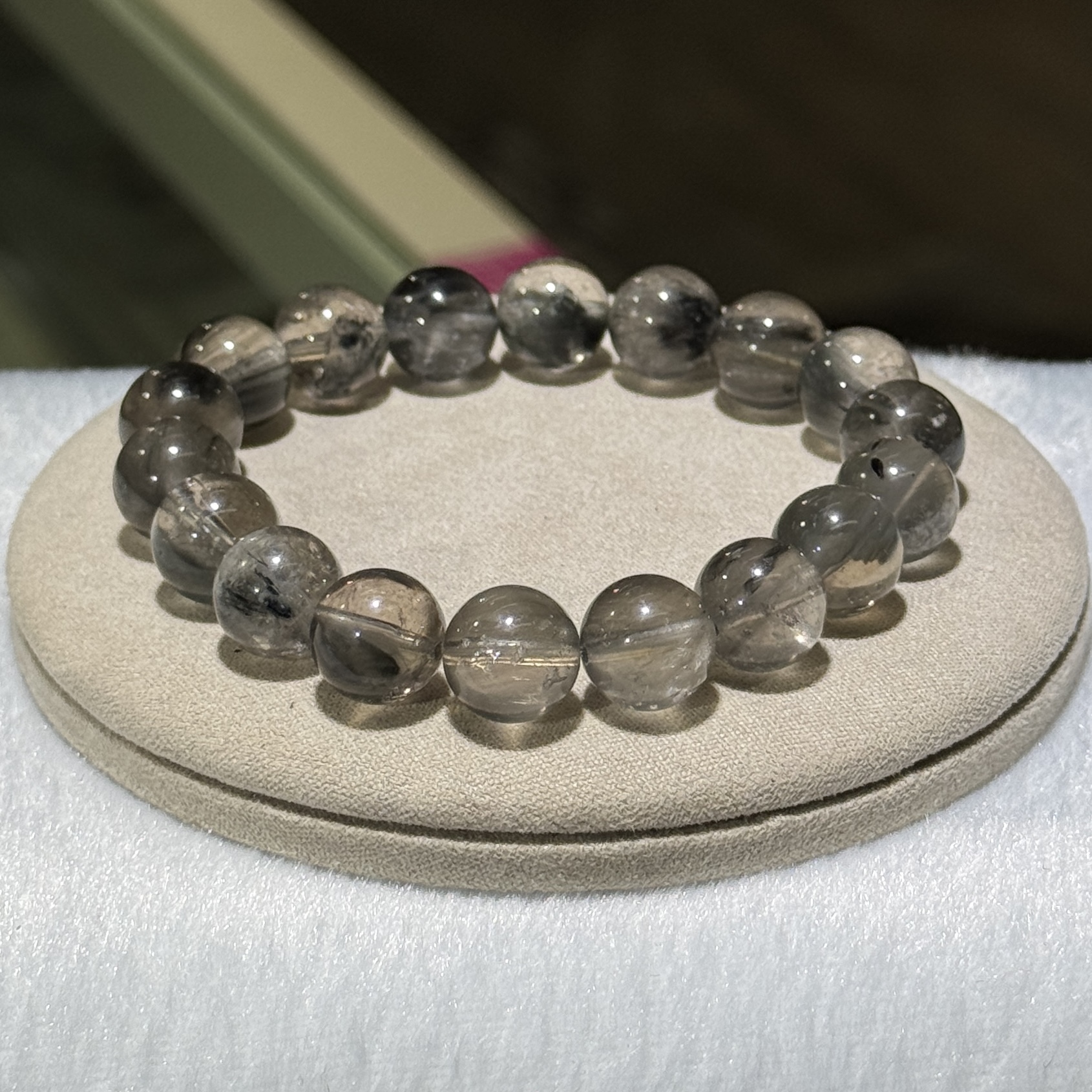 灰藍兔毛手串 11.5 mm+/-