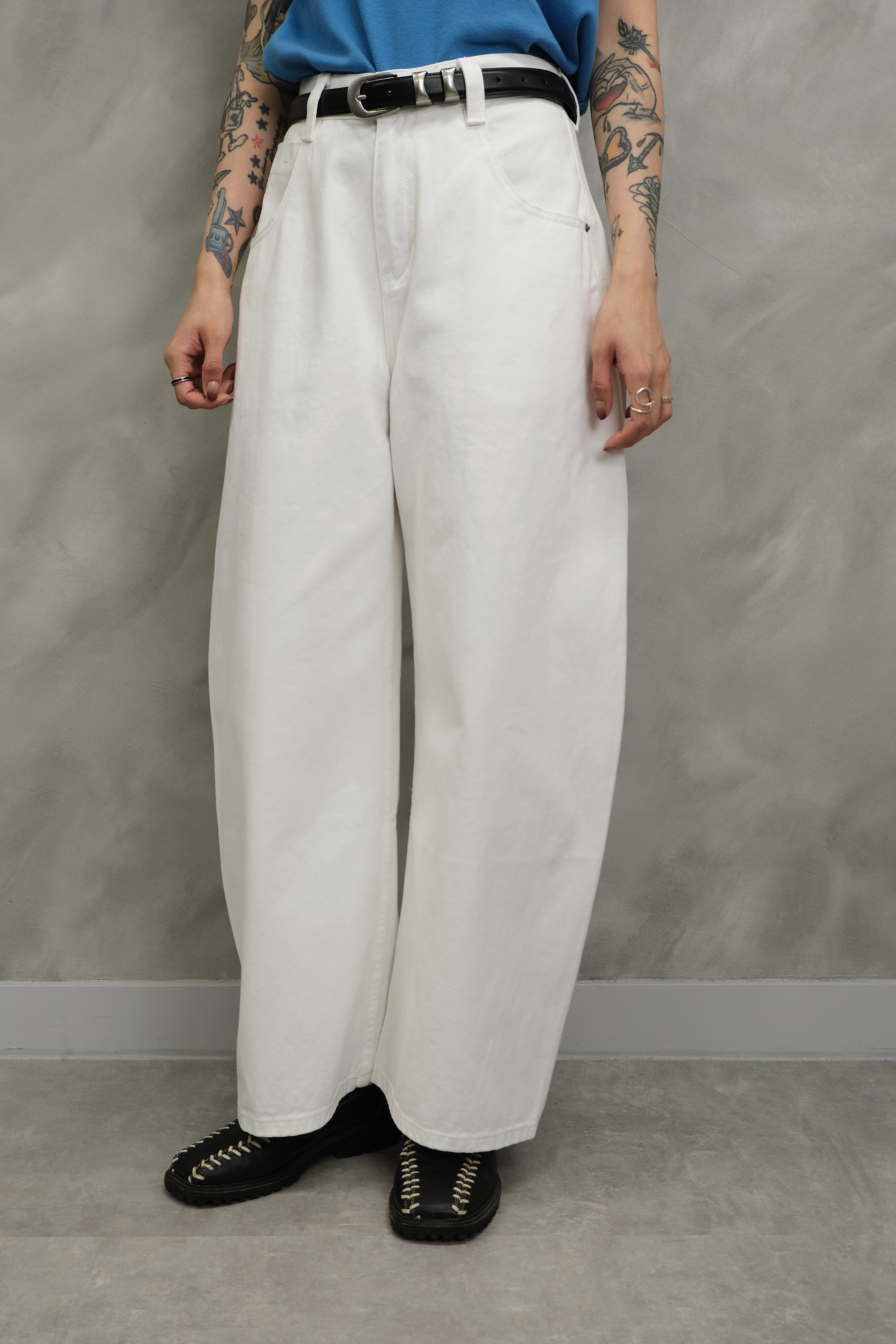 Baggy white pants #pt66