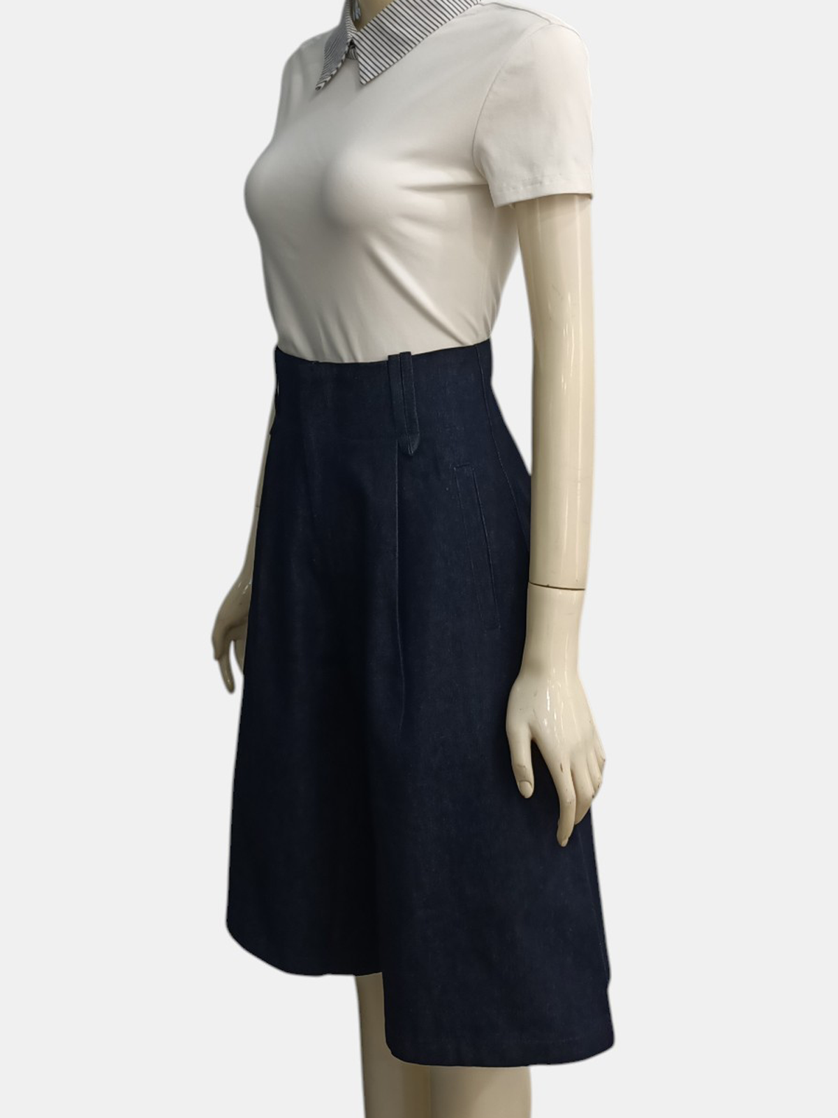 Denim Flow Cropped Wide Leg Pants M204
