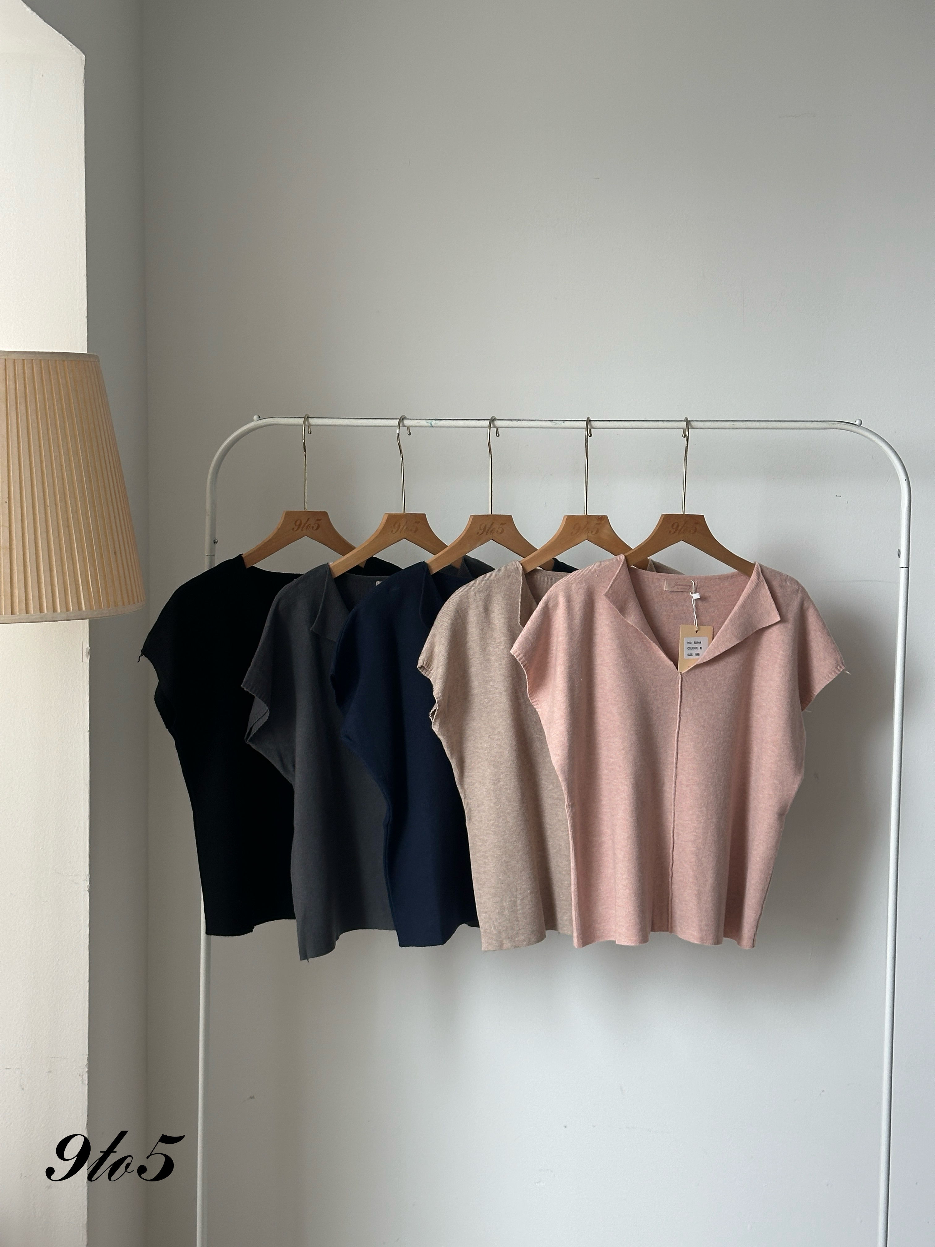 T4042 V Neck Knit Top - 5 Colors