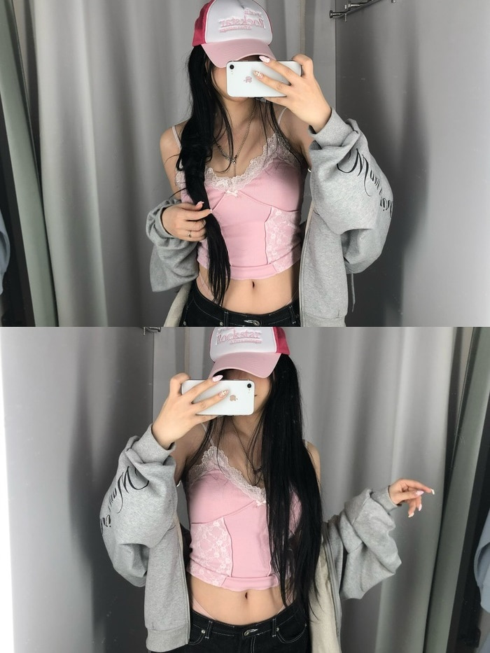 Lace-Trim Paneled Cami