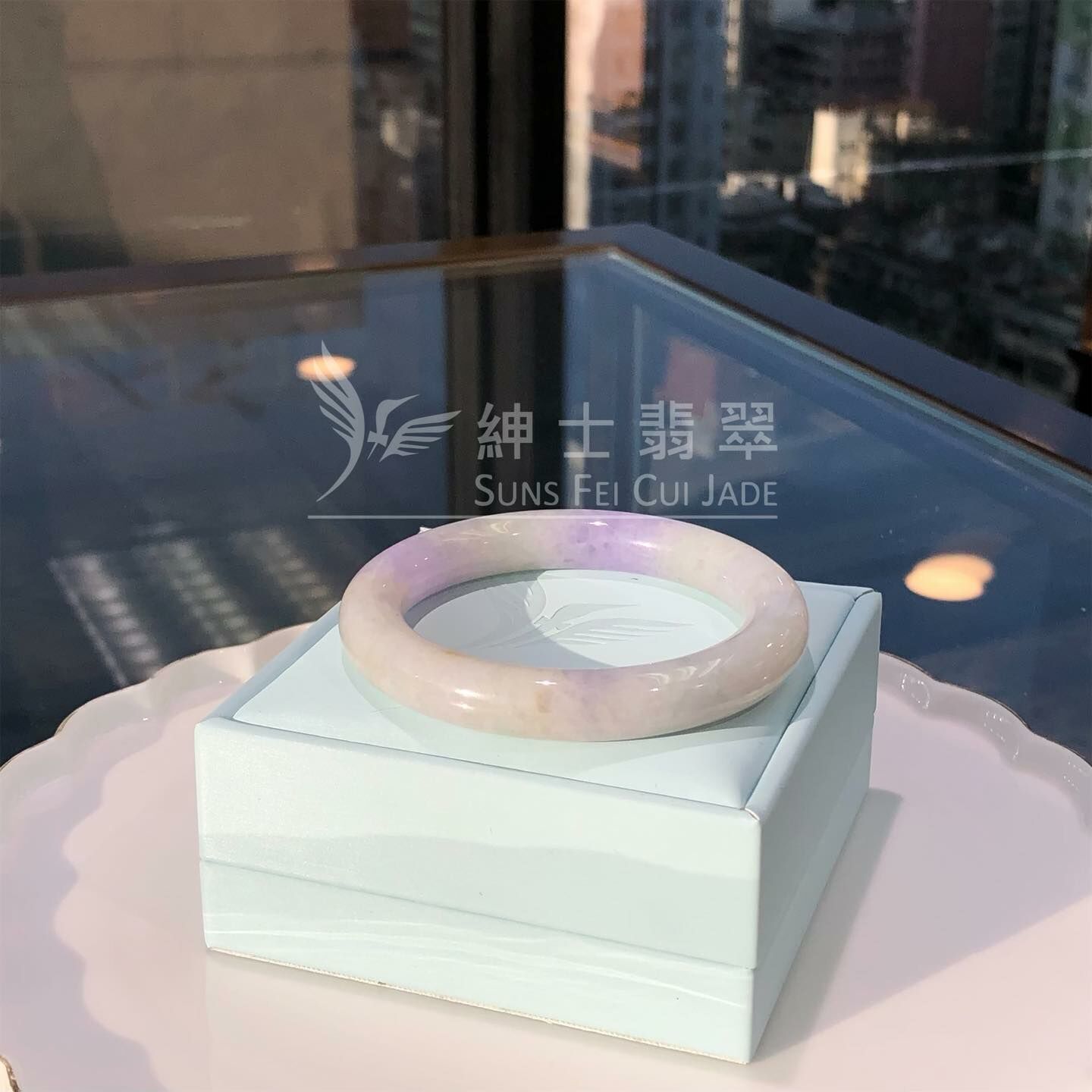 冰藍紫圓鐲56.3mm