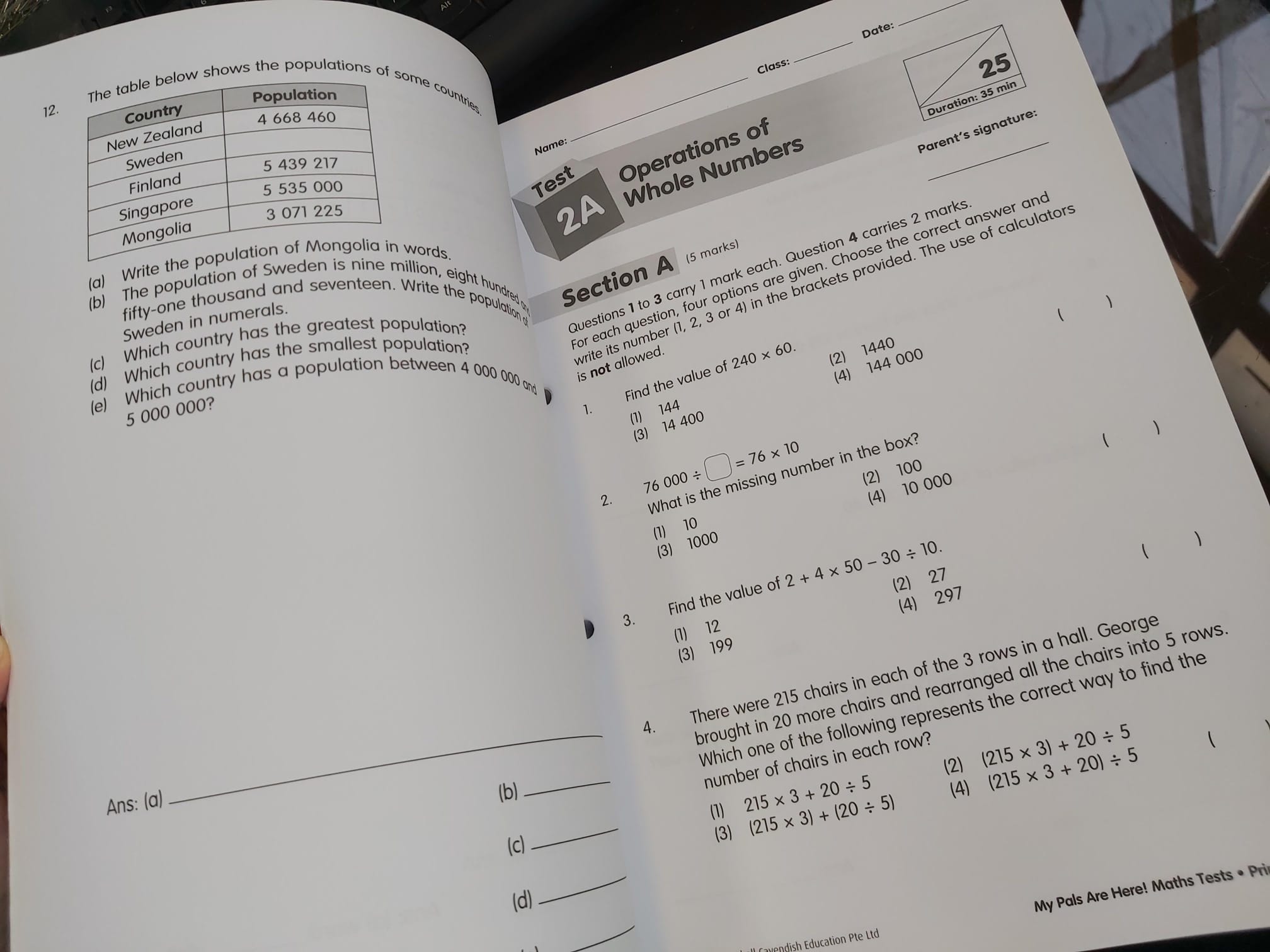 MY PALS ARE HERE! Maths 3 Books Set (Pupil's Book+Homework+Test)