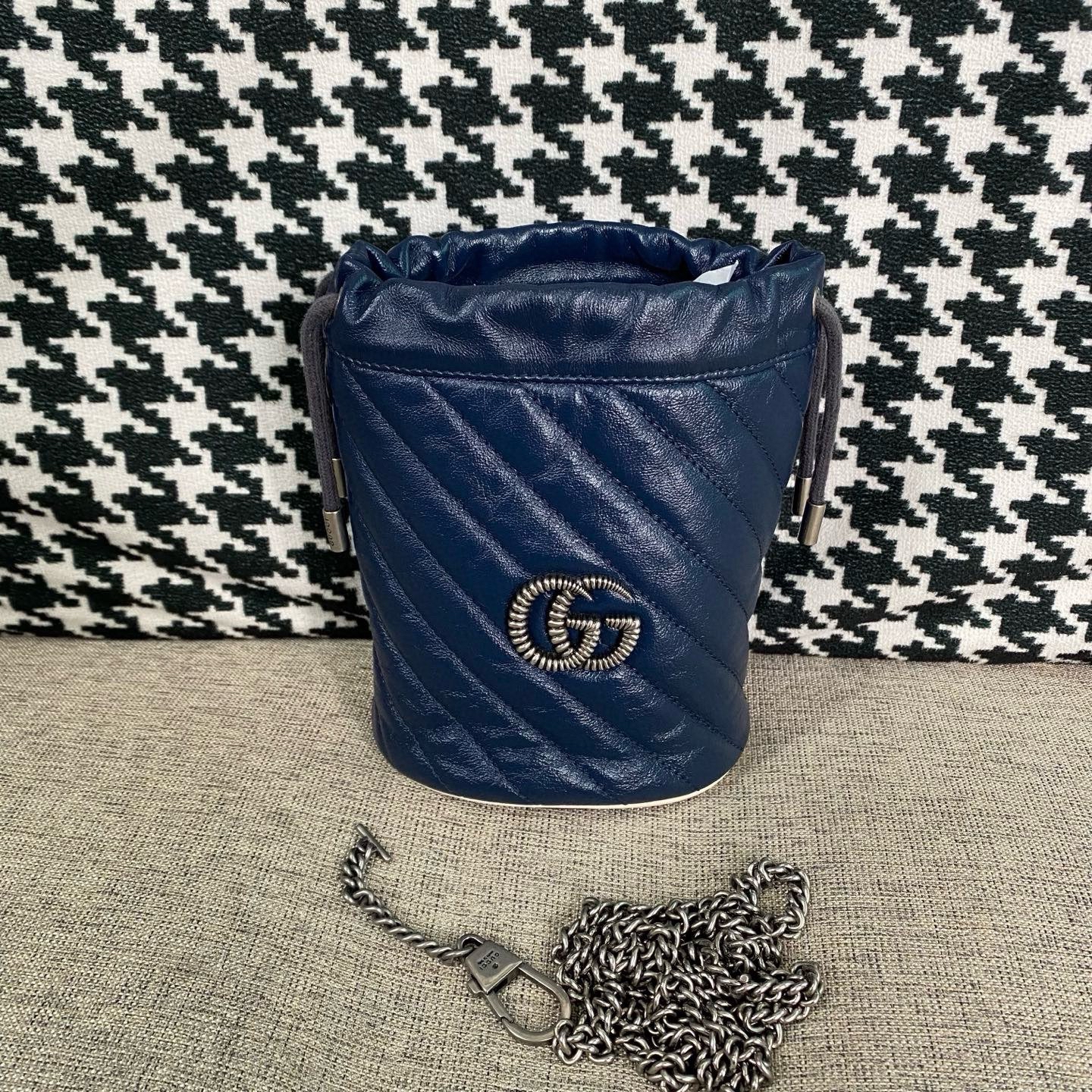 【預訂貨品】GUCCI午夜藍馬蒙水桶包 