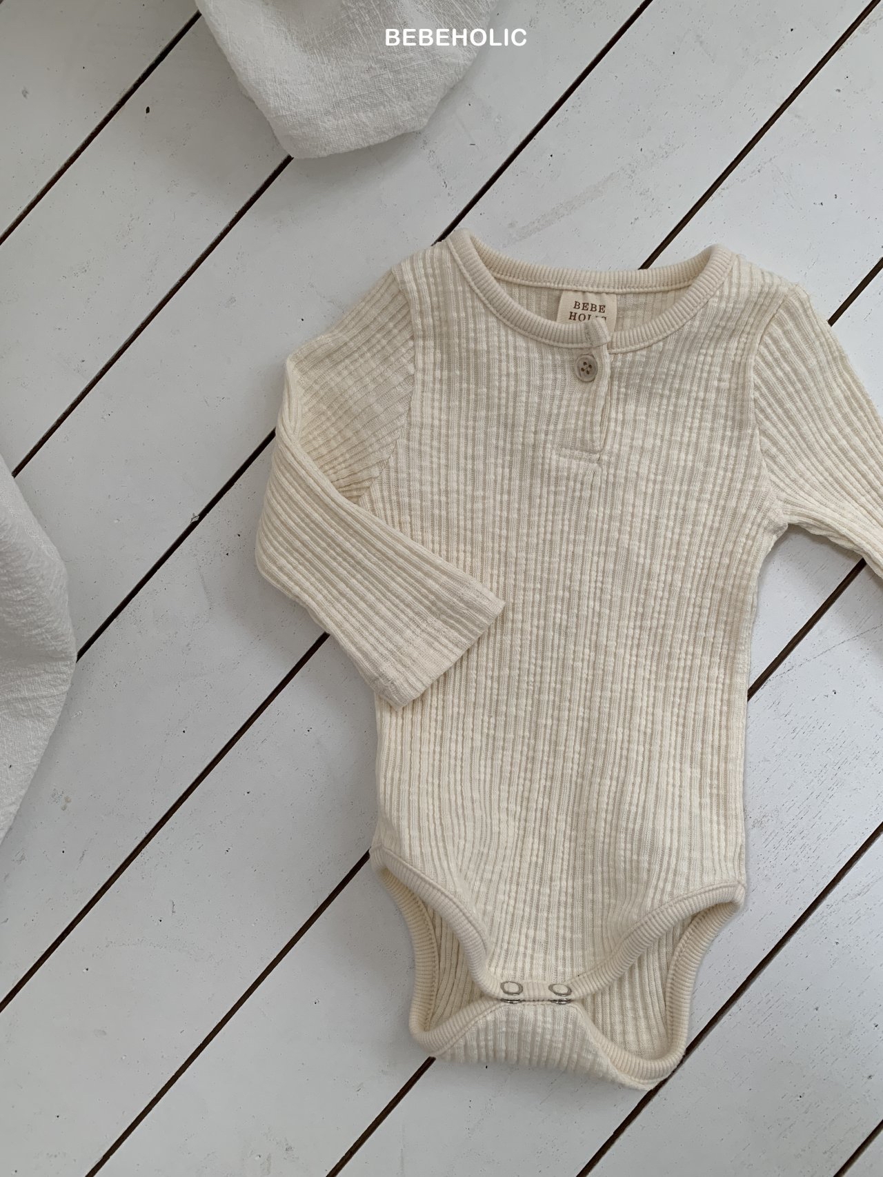 🌸預訂 韓國直送🌸🇰🇷BEBEHOLIC三色簡約羅紋長袖包屁衣