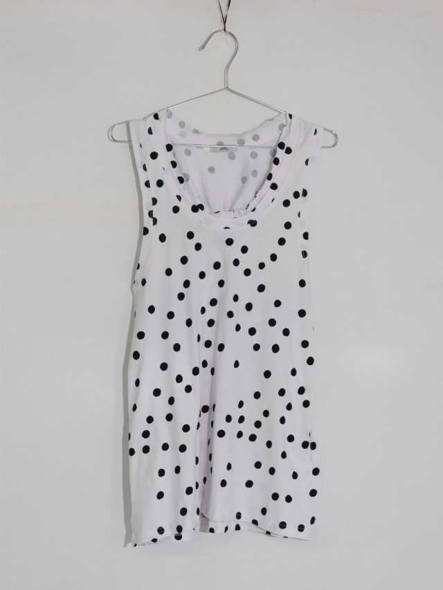 Polka Dot Cutout Tank Top