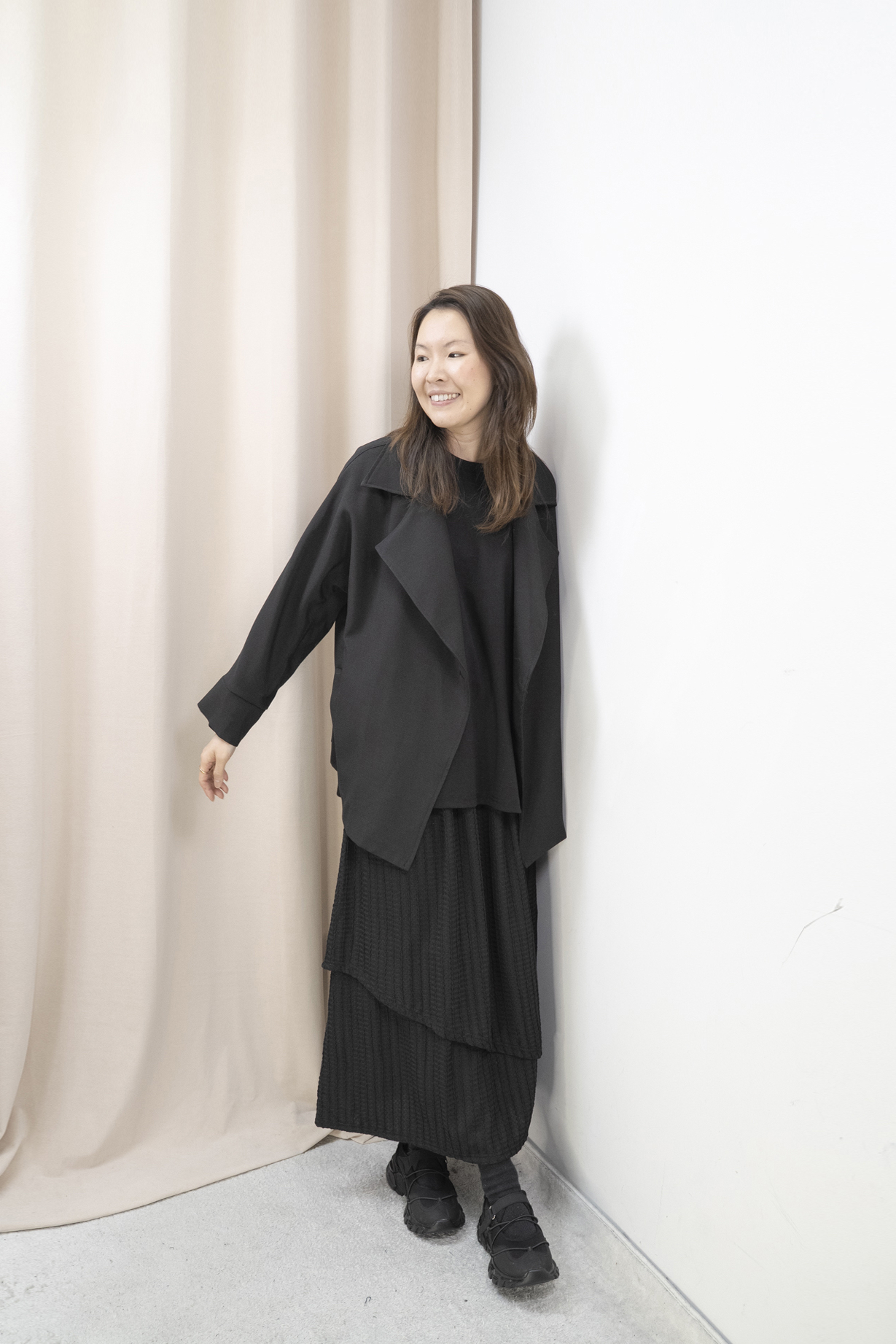 推薦！Smart Causal 必備大翻領西外（黑色）