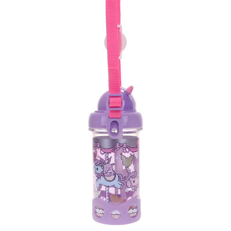 Kuromi 450ml BPA & BPS Free Water Bottle w/ Straw & Neck Strap 膠水樽連飲管及頸繩