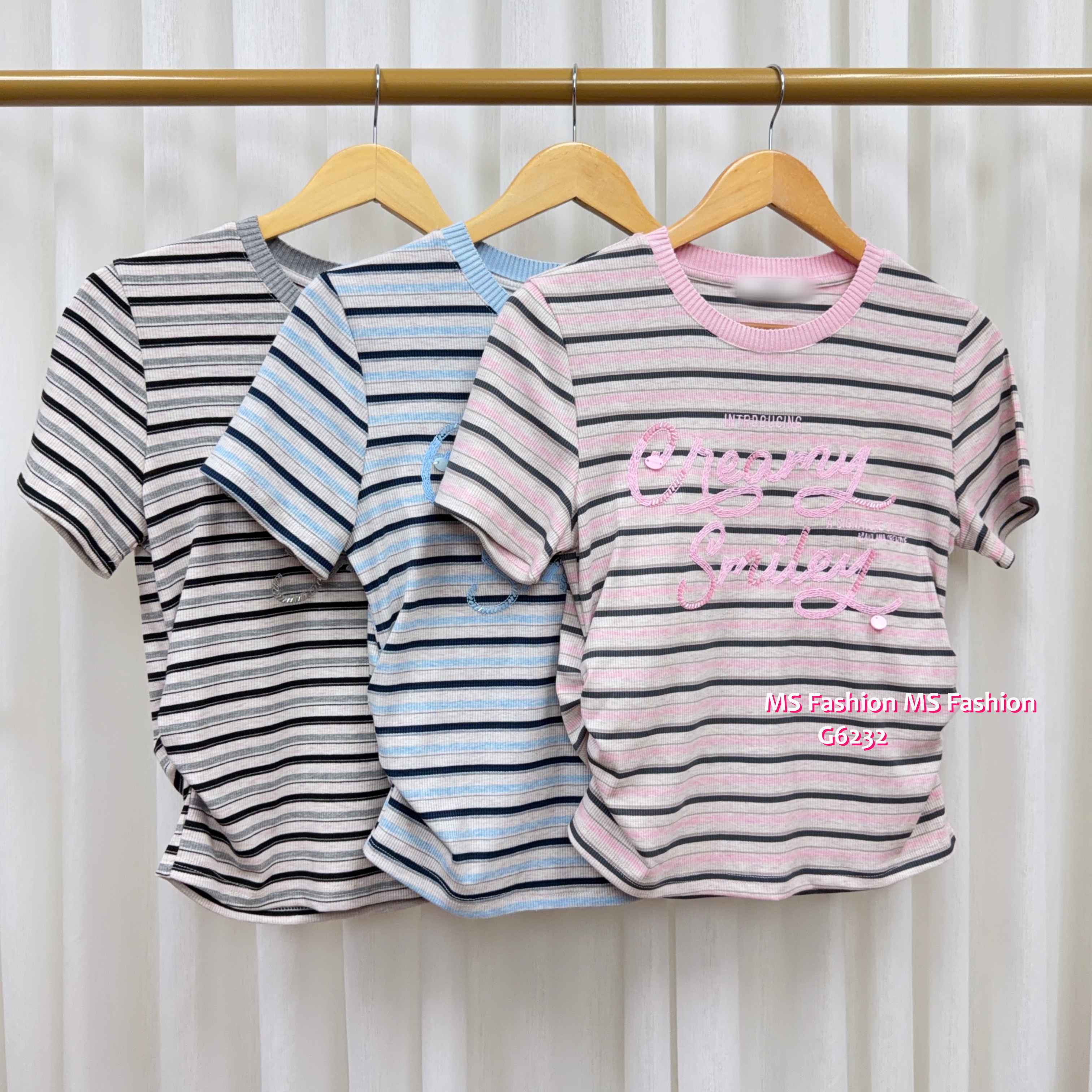 G6232 韓國🇰🇷扭繩字母橫間top