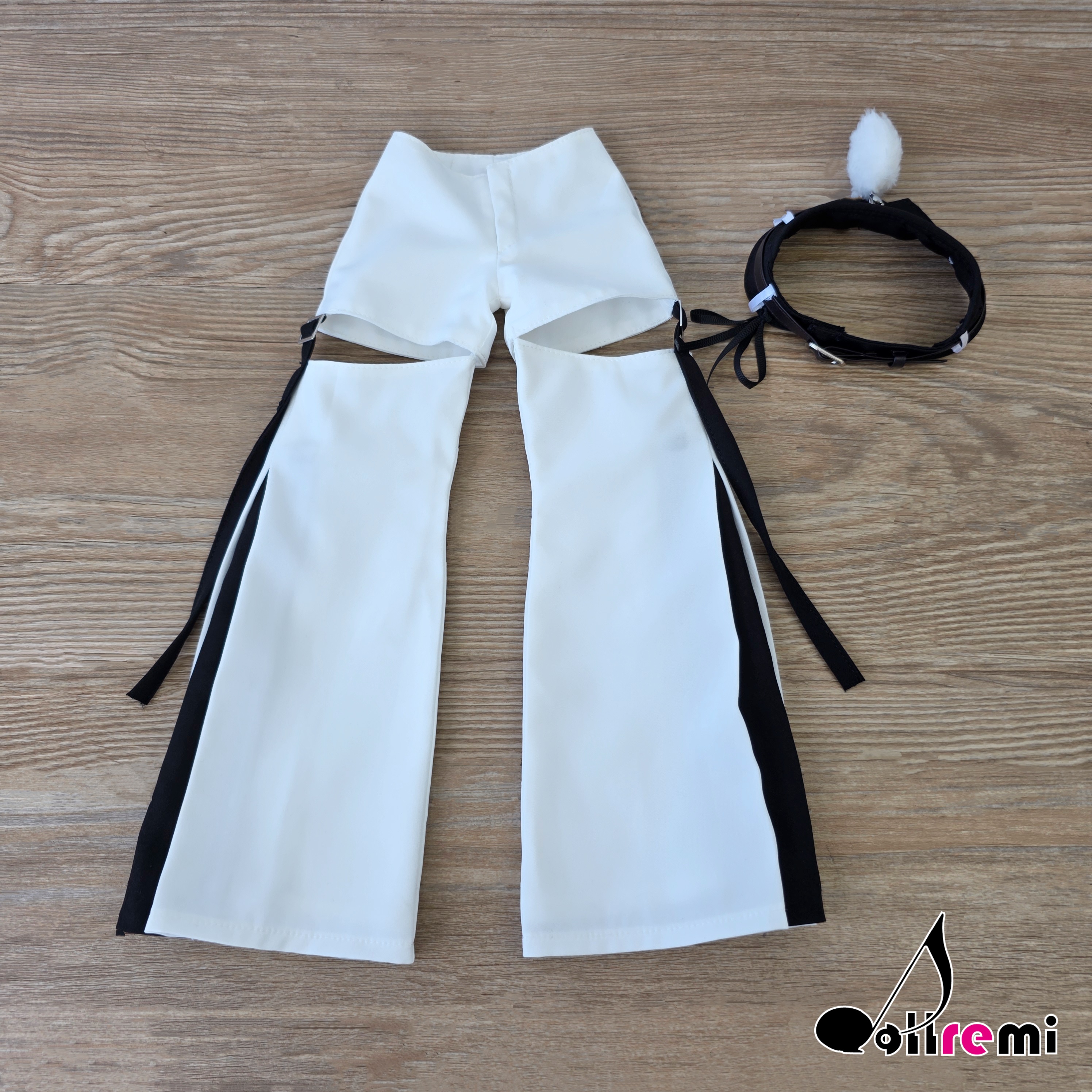 【dollremi】(DD0917A) 大腿鏤空闊腿褲 Thigh-cut-out wide-leg pants