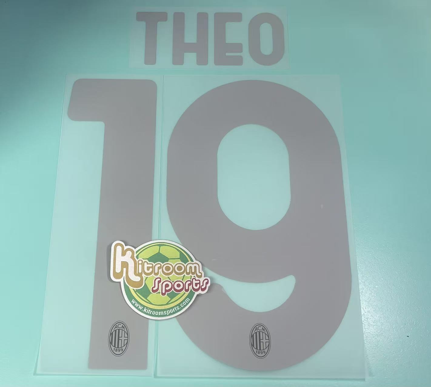 2023-24 Milan x Pleasures kit Black Nameset #19 THEO