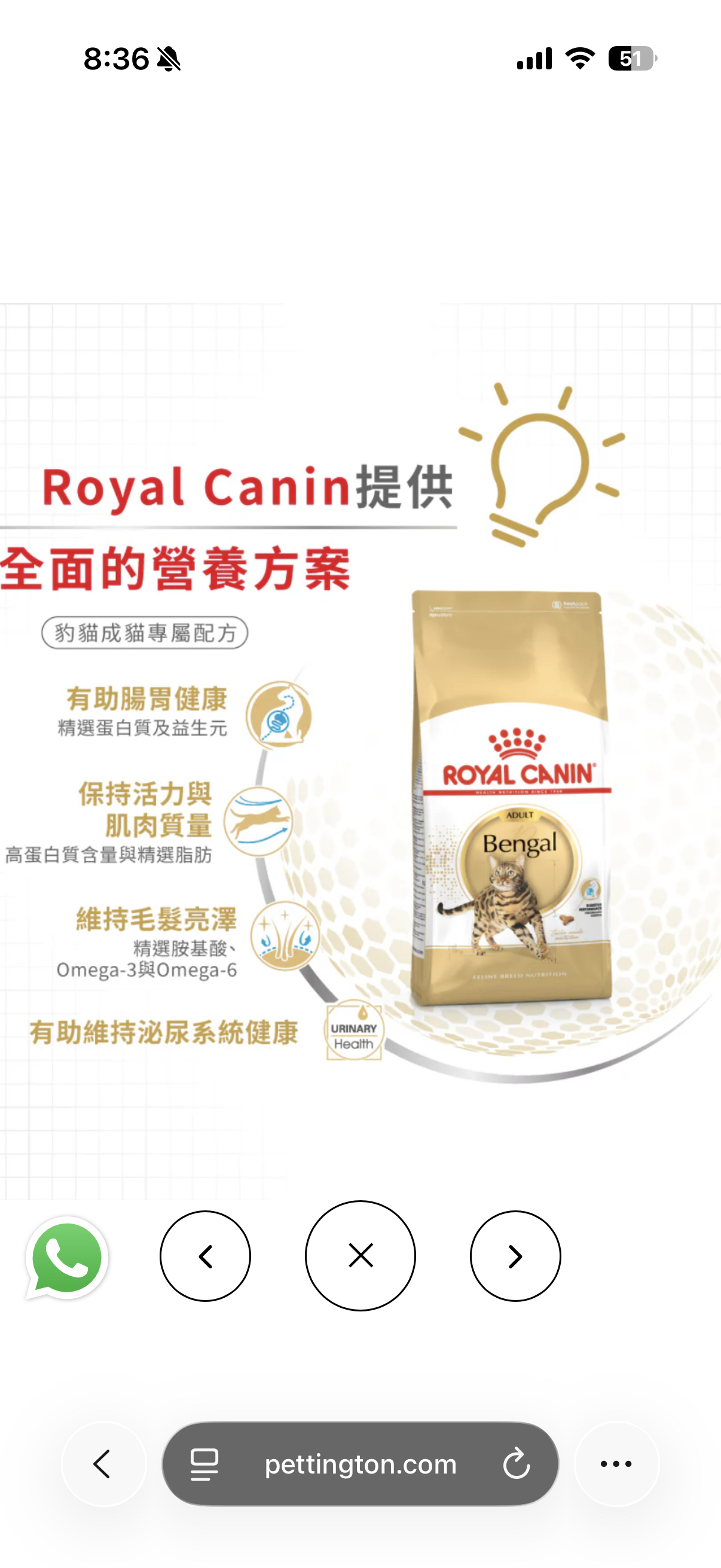 Royal Canin 法國皇室 - 豹貓專屬配方10KG