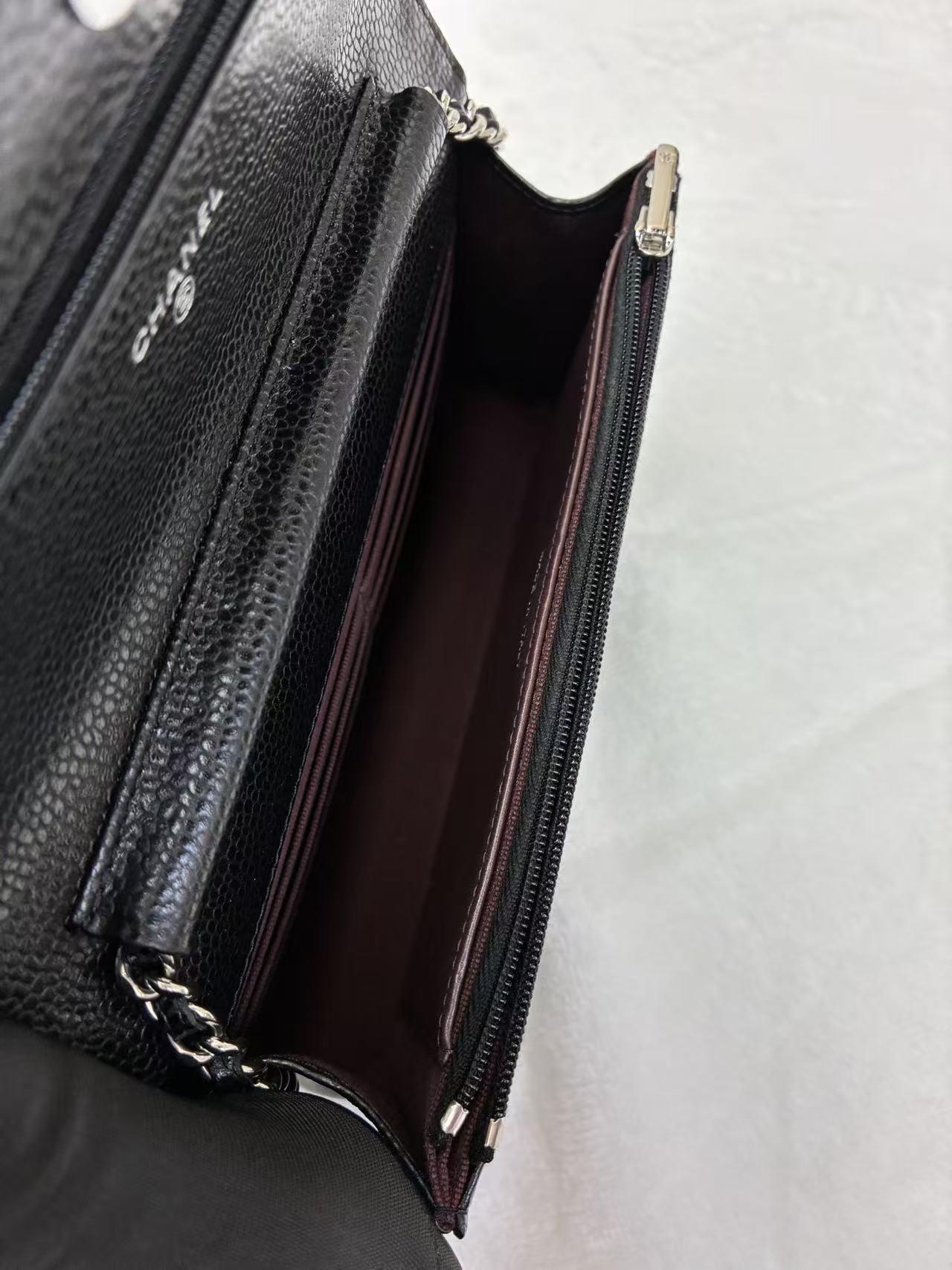 Chanel香奈兒 WOC黑銀荔枝皮.Fullset 附送護袋三寶