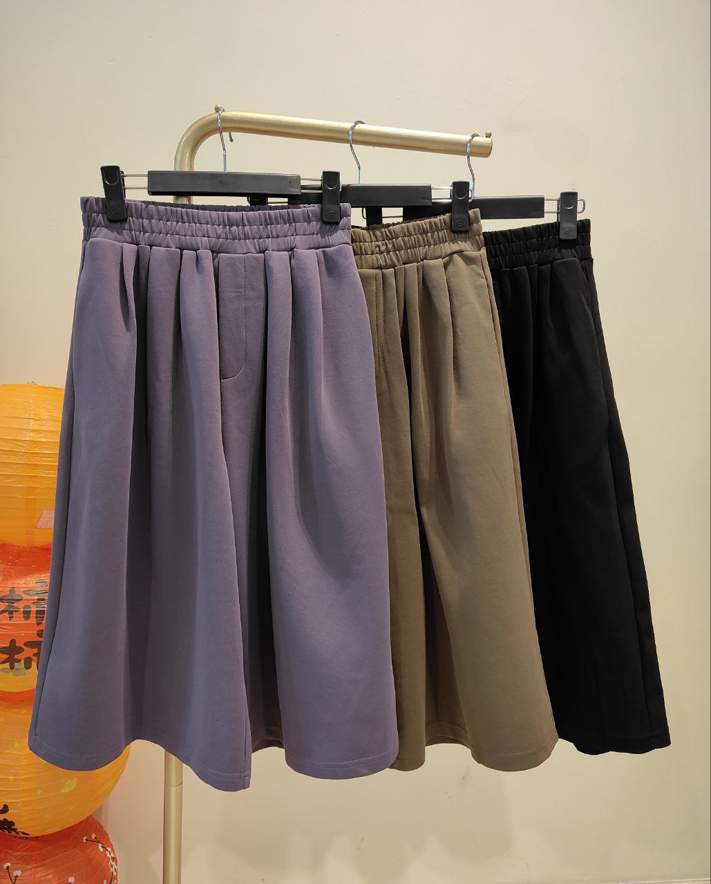 褶皱宽脚裤 1602