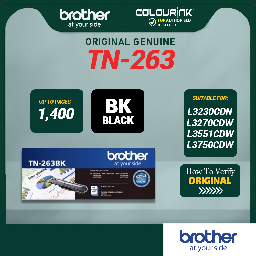 Brother Original Genuine TN263 Combo Laser Toner BKCMY for HL-L3230CDN DCP-L3551CDW MFC-L3750CDW TN-263 TN-267 TN267