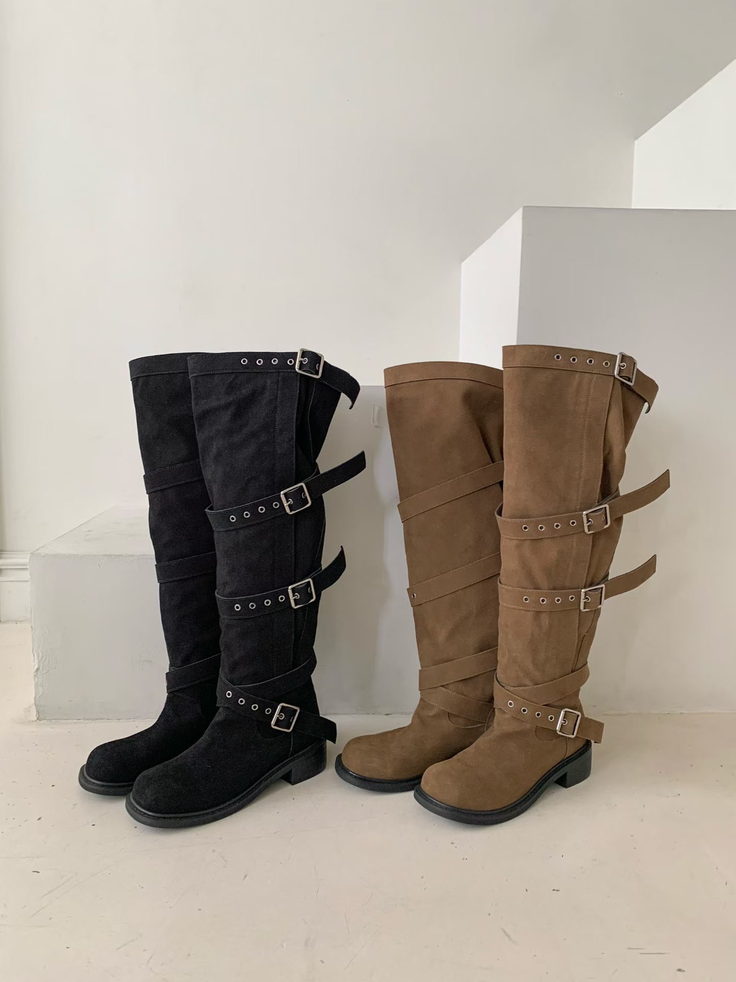 C06 過膝堆堆猄皮Boots