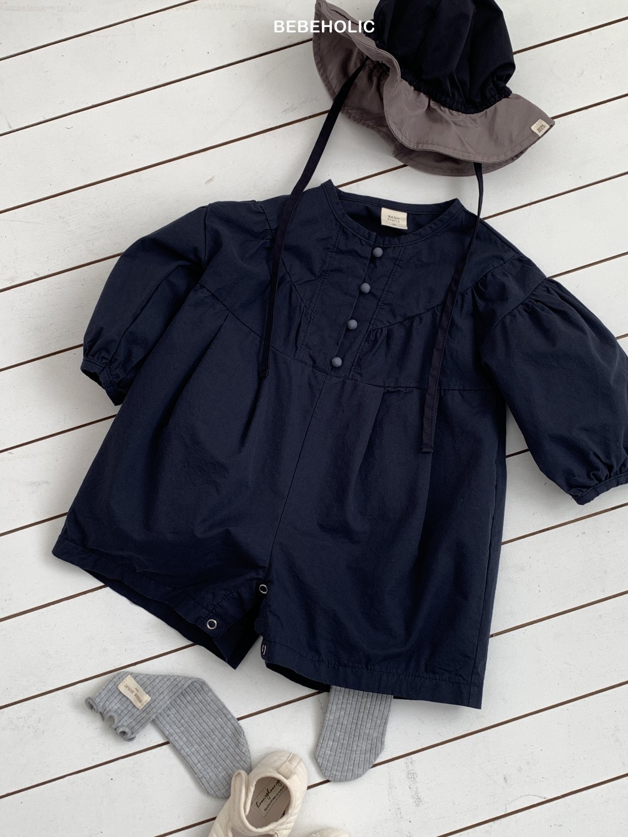 🌸預訂 韓國直送🌸🇰🇷BEBEHOLIC三色簡約寬鬆長袖連身褲