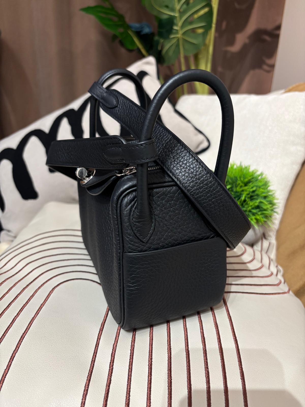 Hermes Mini Lindy Stamp W 黑銀 100%Authentic, 99%New ✅收據副本✅Dust bag✅Box