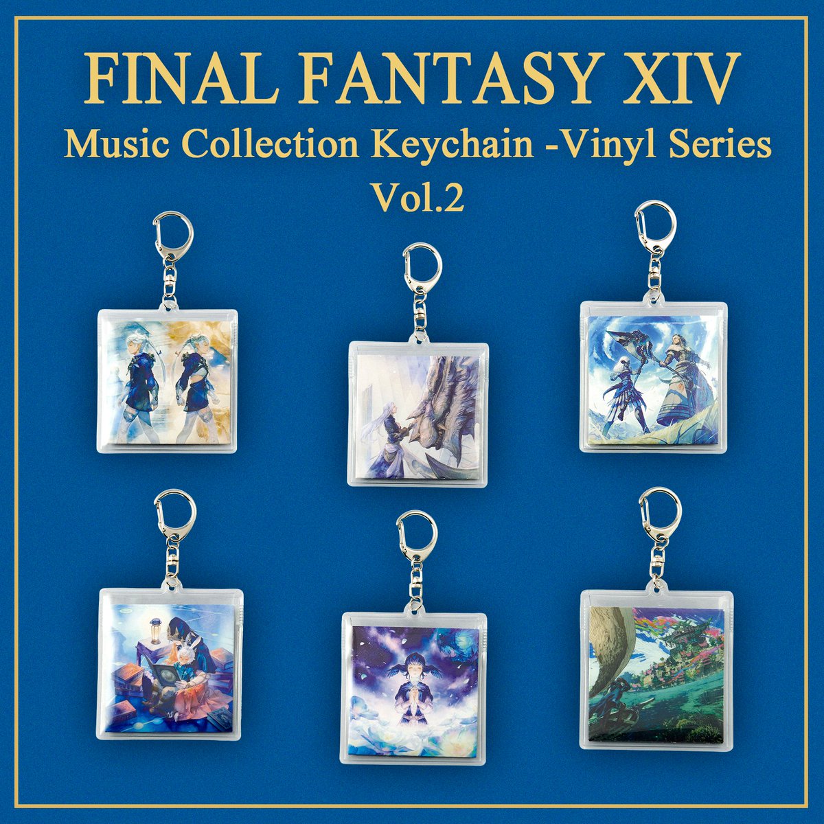 Final Fantasy XIV Music Collection Keychain Vinyl Series Vol.1&2 BOX (6pcs)