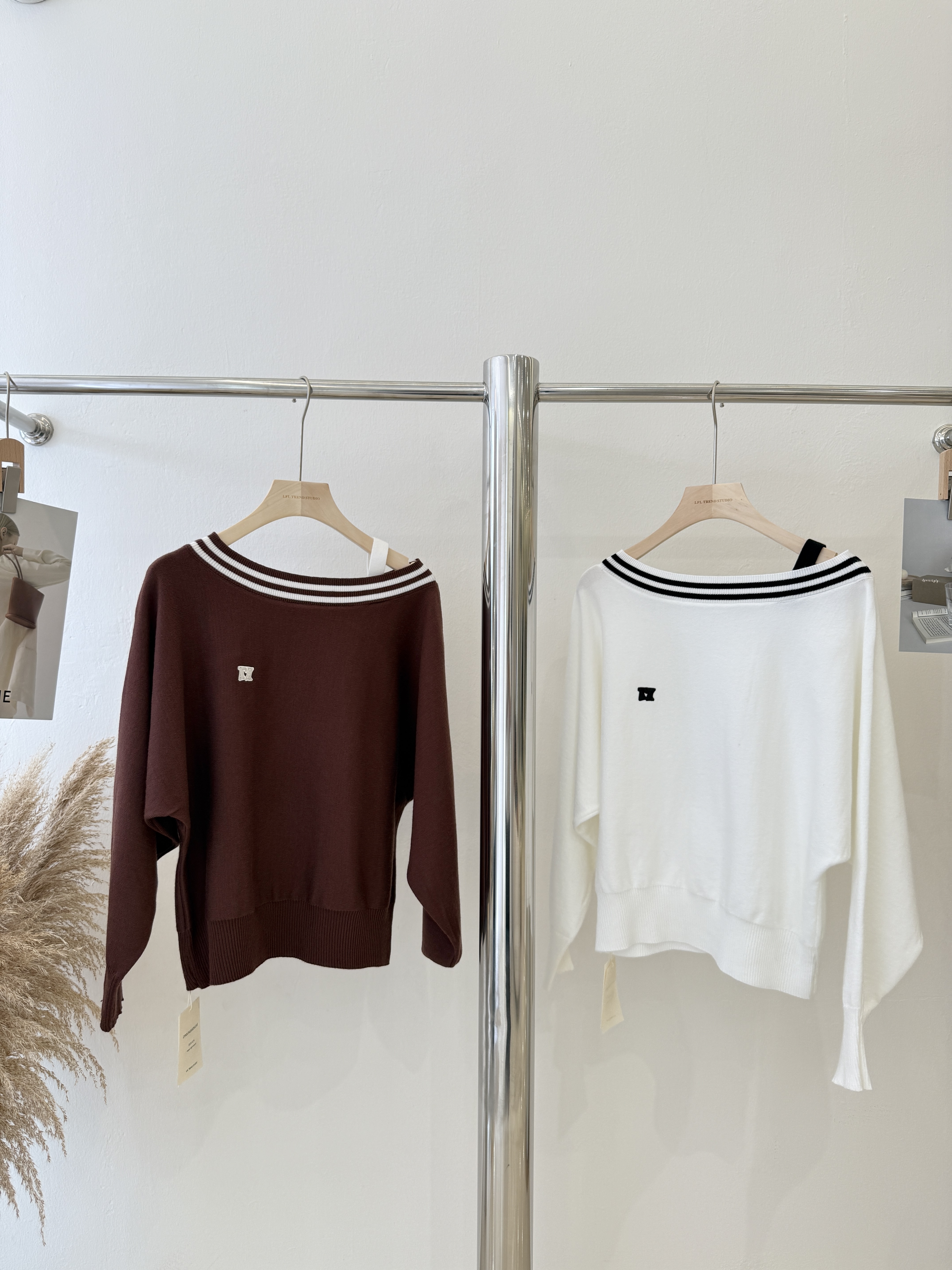 6742 韩系学院风露肩长袖