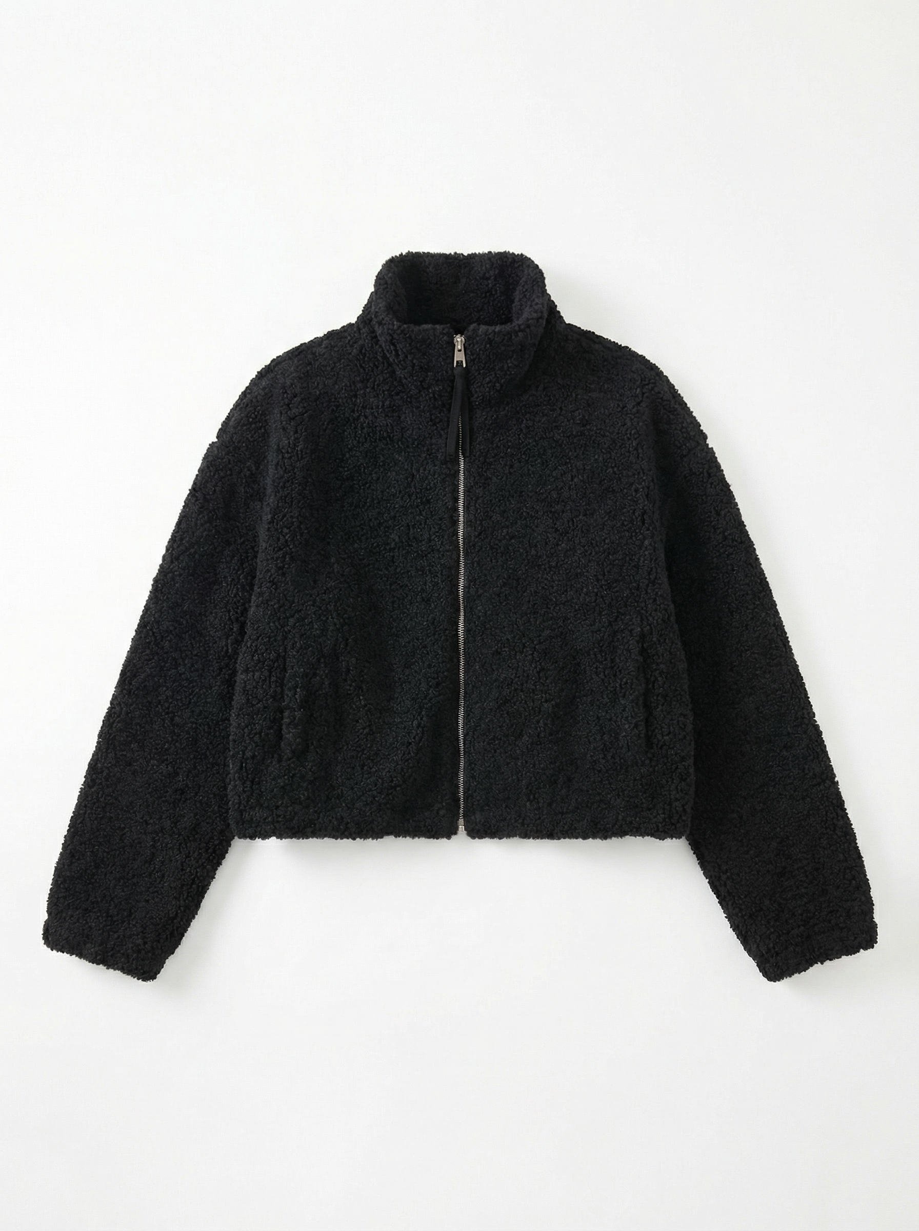 毛絨短版拉鍊外套