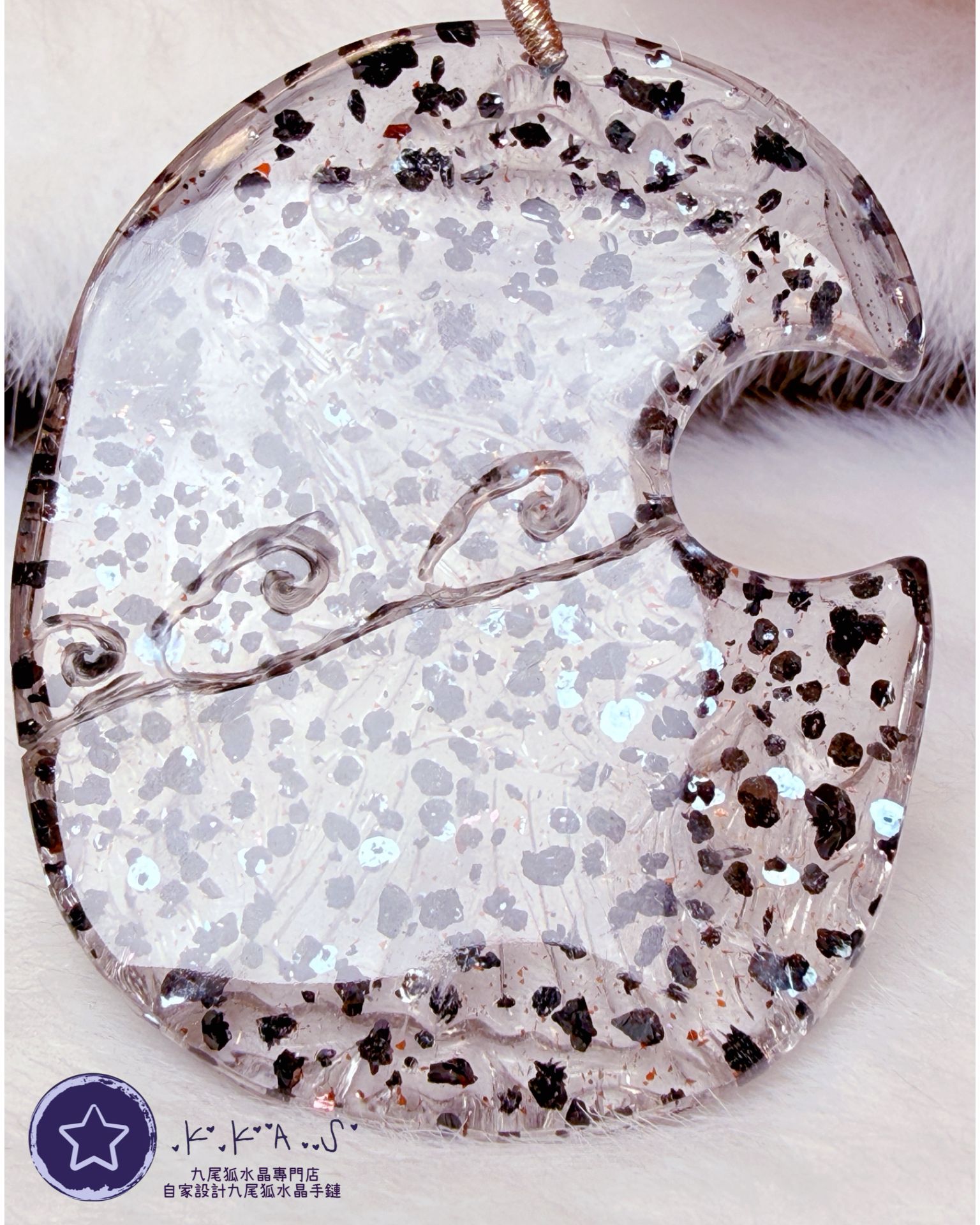 K00117 特價藍銅礦 琵琶狐娘娘 - 吊墜