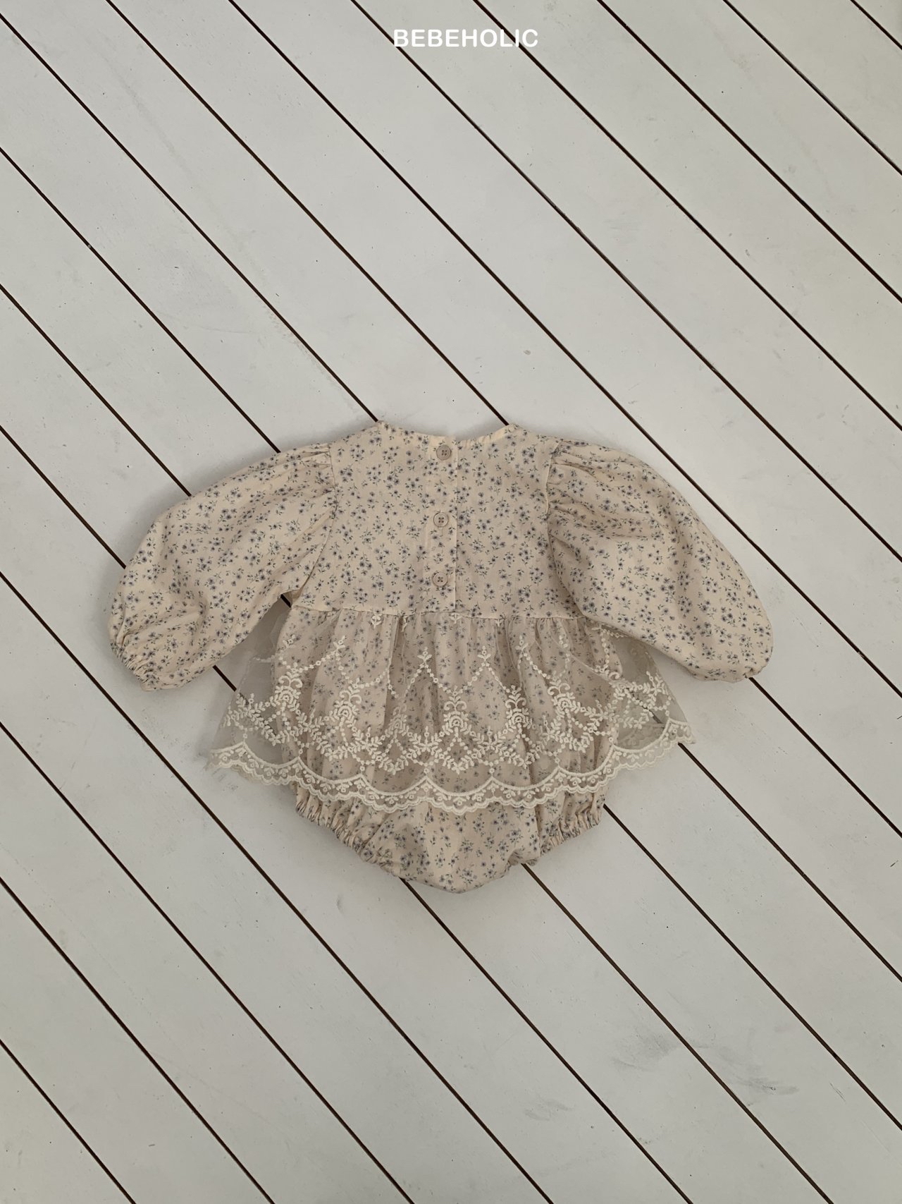 🌸預訂 韓國直送🌸🇰🇷BEBEHOLIC兩色碎花蕾薄紗長袖包屁裙