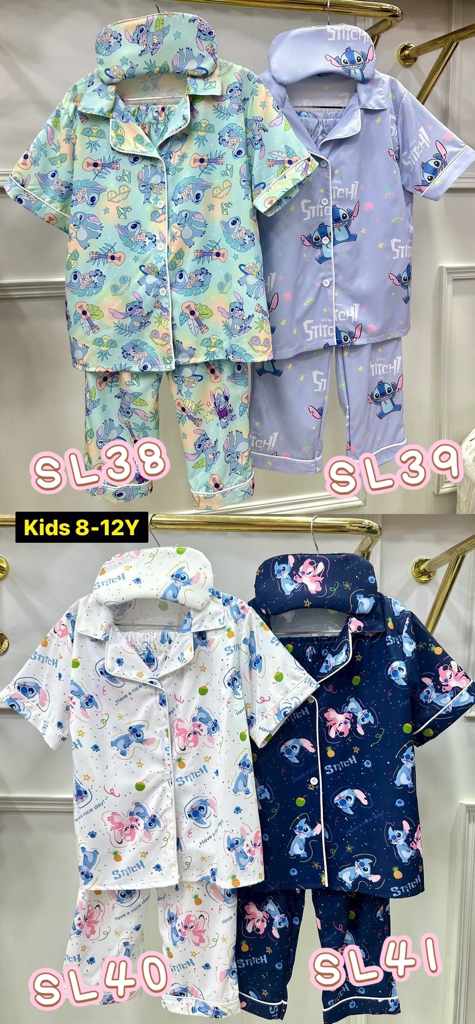 泰國直送真絲睡衣 兒童版 尺寸： 3-6 years 8-12years