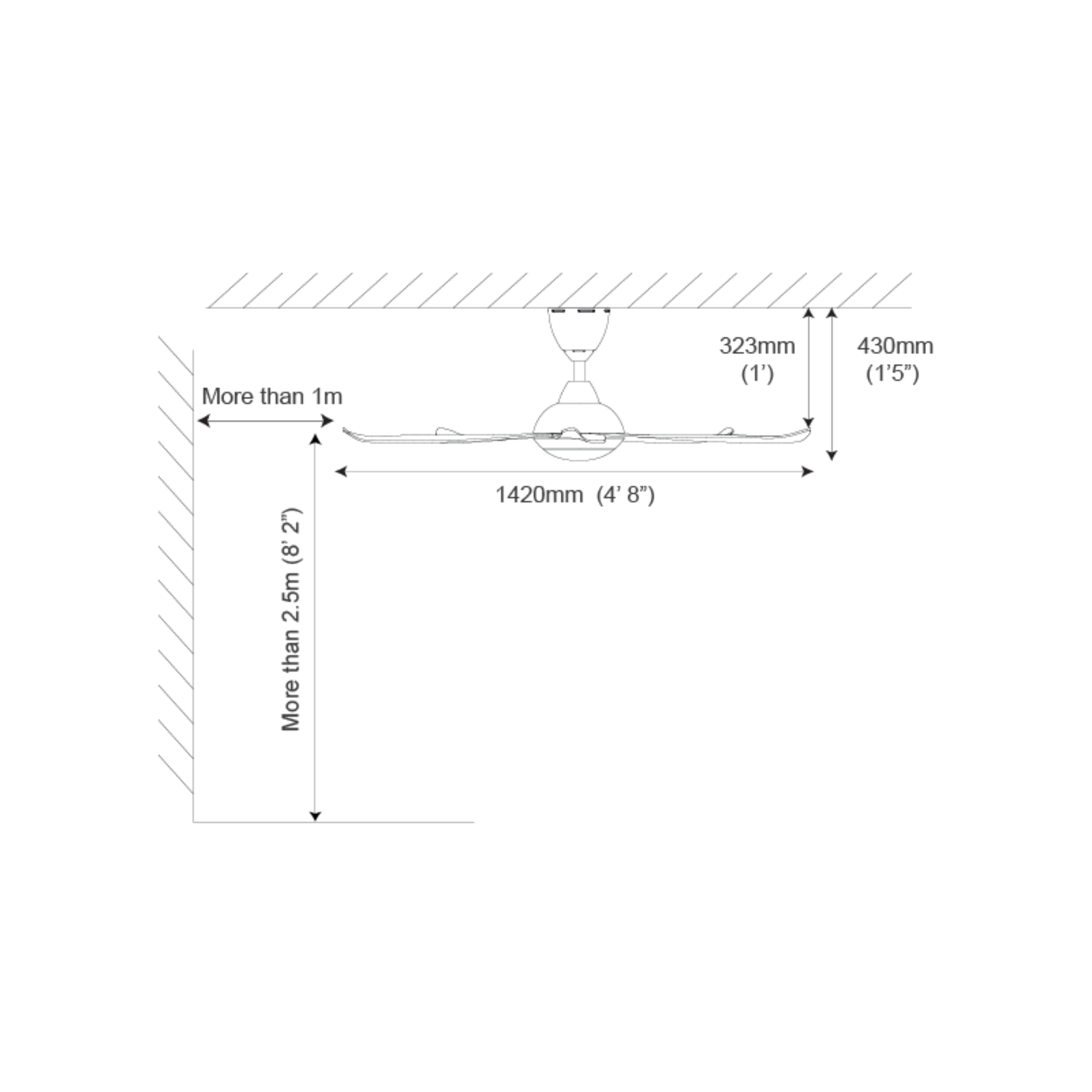 Alpha 56" Luna DC Motor LED Ceiling Fan (LUNA-5B)