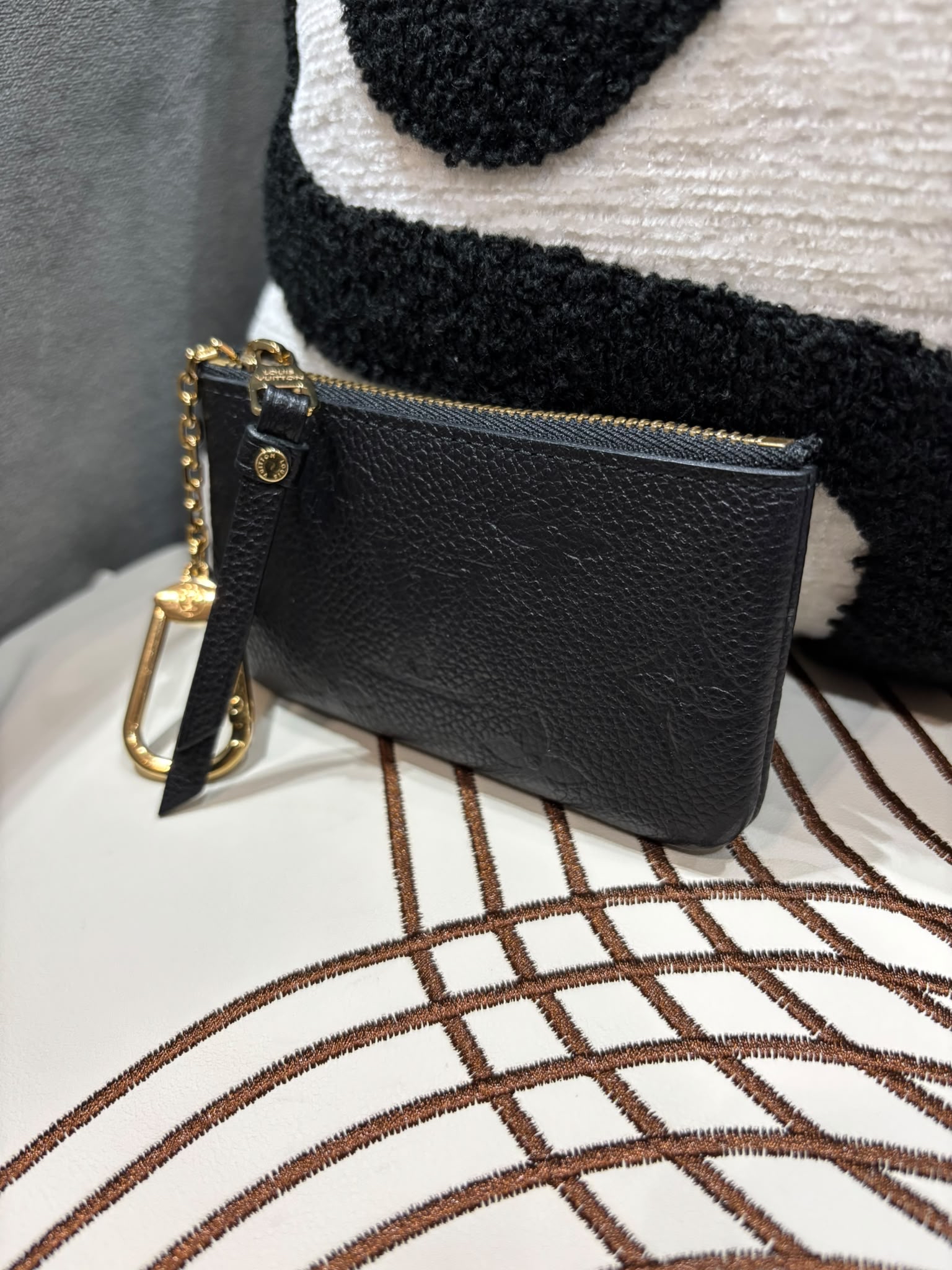LV M80879 Key & Coin Case Calfskin Black 100%Authentic, 99%New ✅Dust bag✅Box