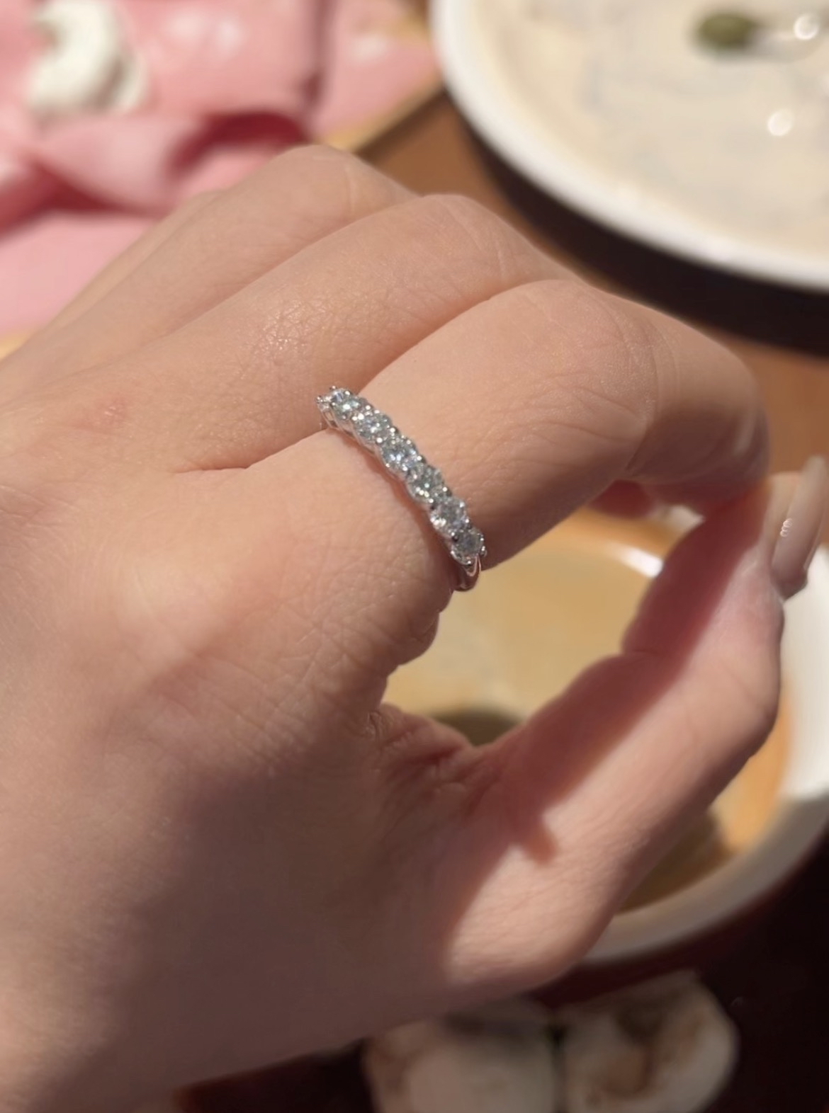 0.7ct Signature Half Band Moissanite