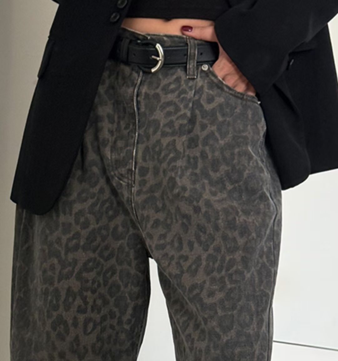 Half metal leather belt 