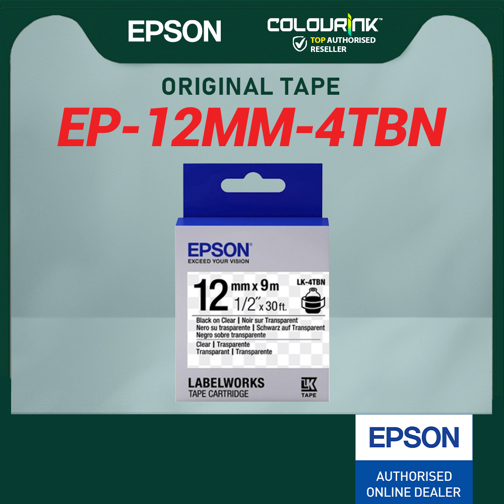 Epson Original LK Label Tape Sticker 9 Meter Long 2WBN 3WBN 3YBP 4WBN 4KBM 4TBN 4SBM 4LBP LW-K200 LW-K400 LW-600P LW-700