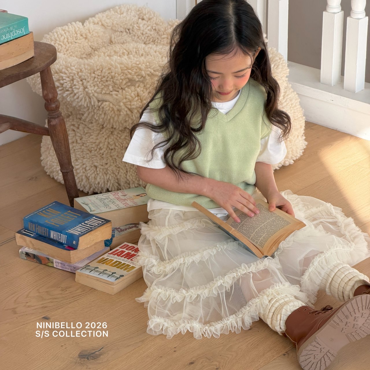 Ninibello | cake skirt (Ivory/Pink M100-110)