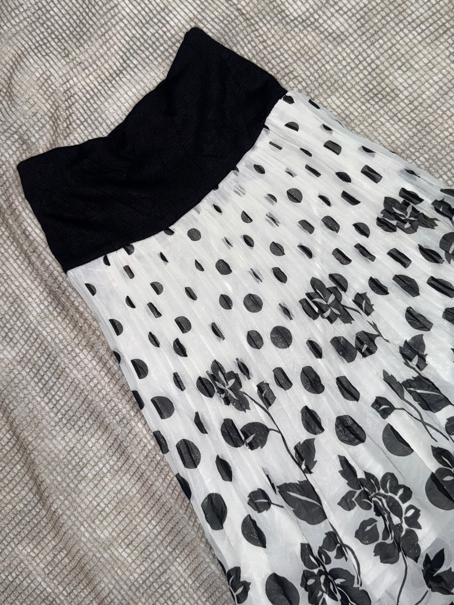 Whimsigoth Border Print Maxi Rose Chiffon Long Skirt