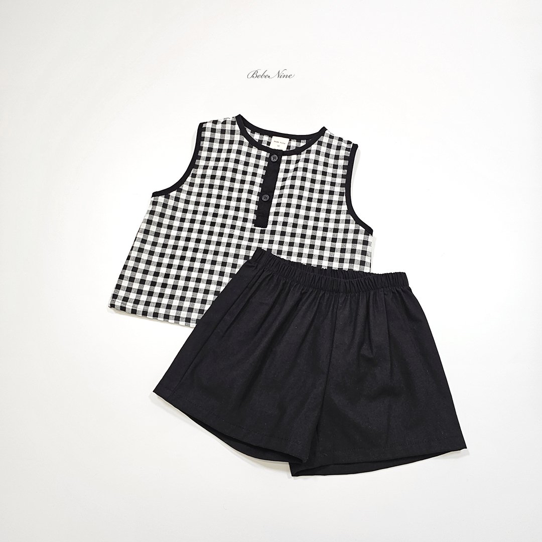 ☀️預訂 韓國直送☀️🇰🇷Bebenine兩色格紋純棉背心上下套裝