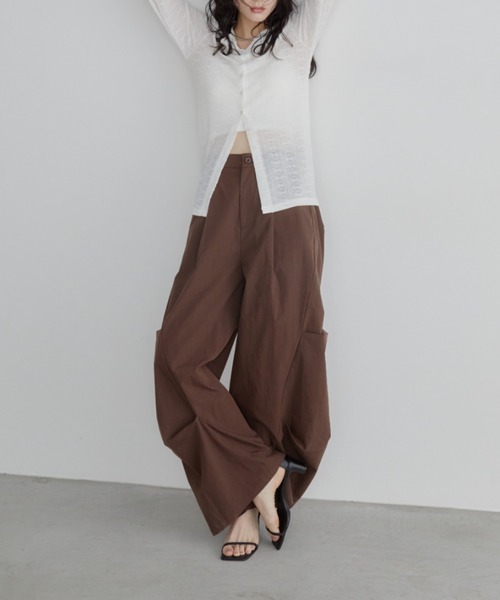 立體褶襉寬褲【JP012】