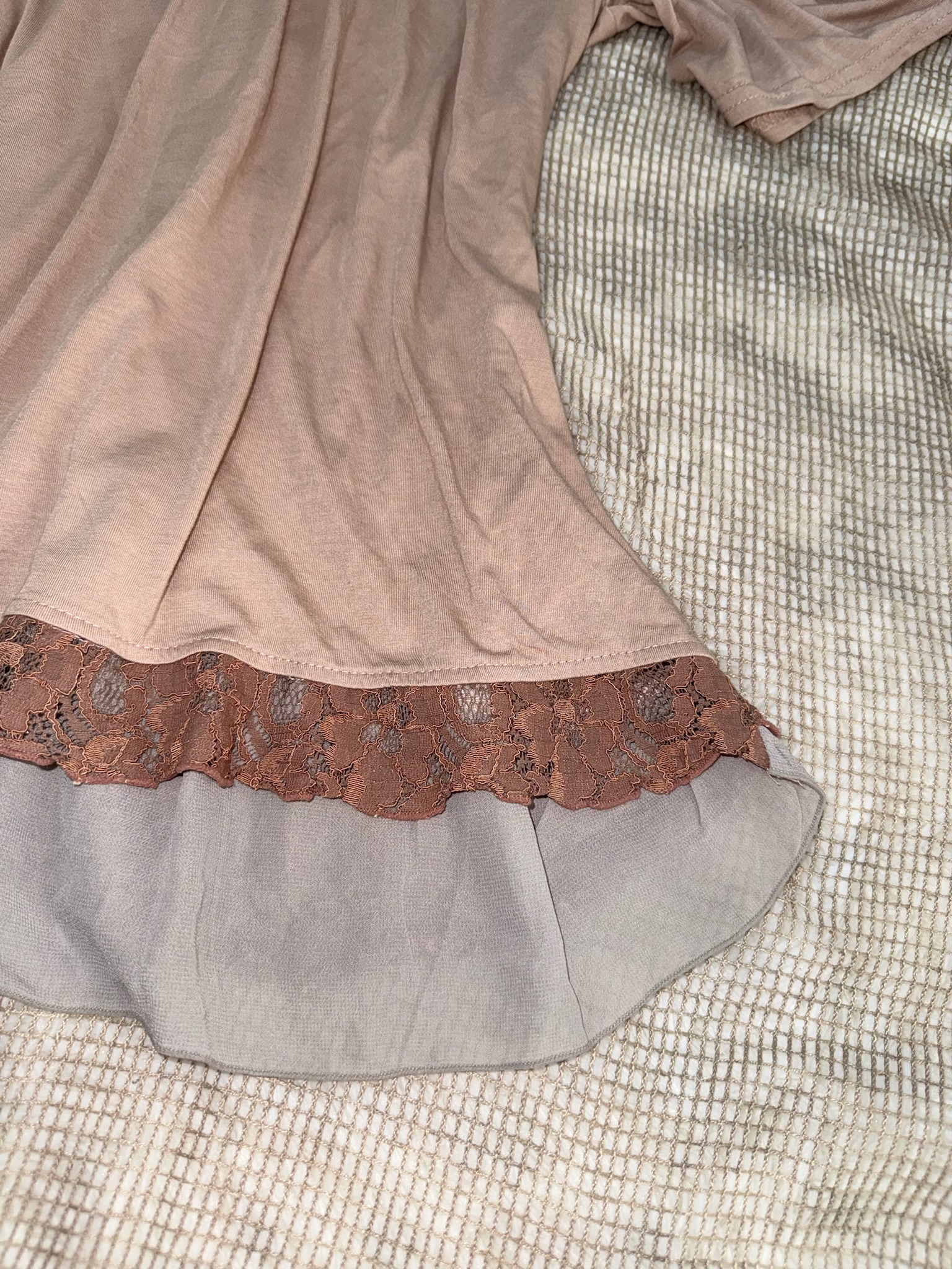 Axes Femme Dusty Rose Corset Back Knit Short Sleeve Top