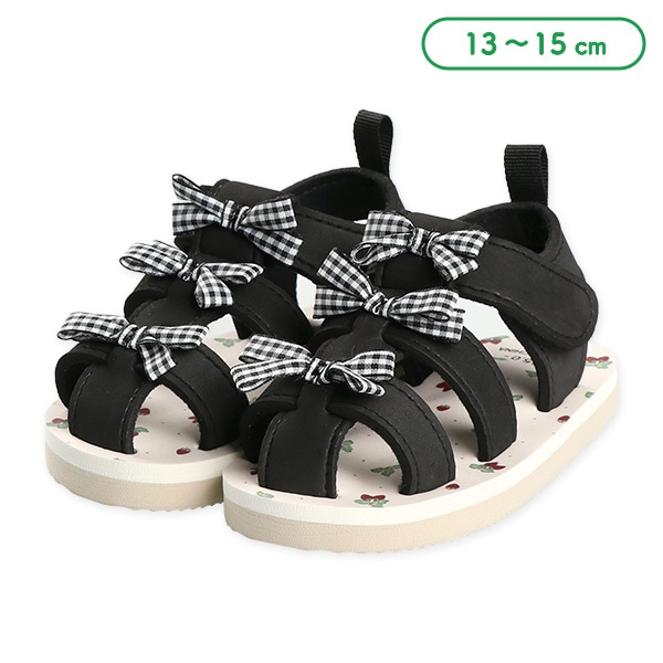 🇯🇵預訂 日本直送🇯🇵格紋蝴蝶結黑色EVA涼鞋