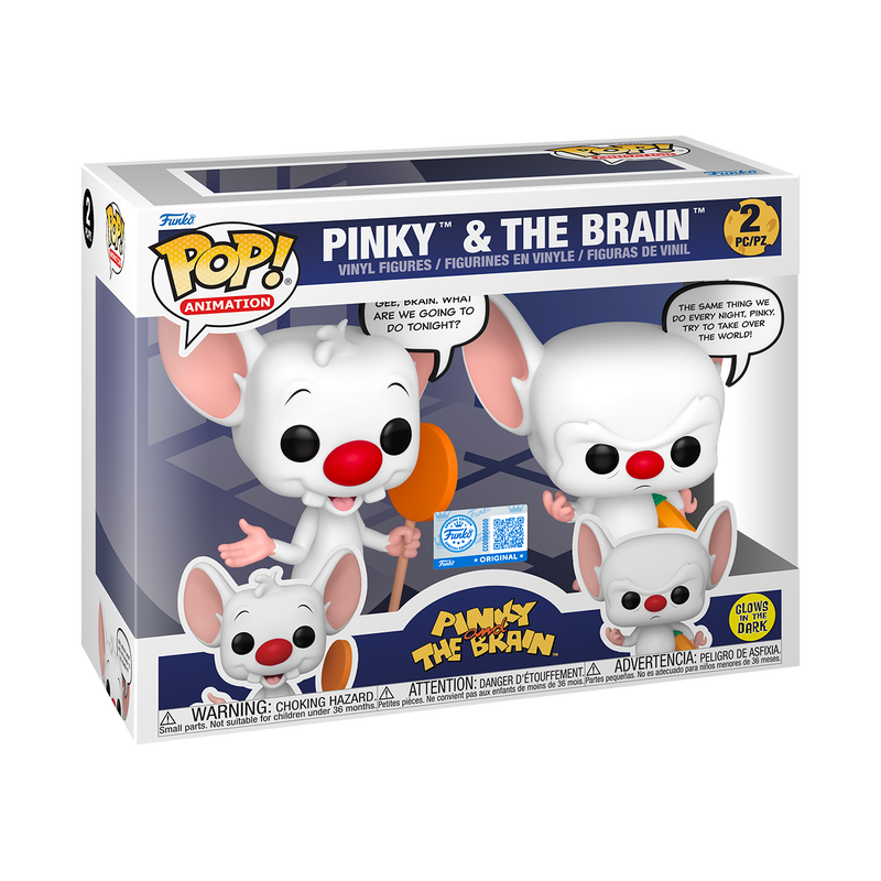 📦訂購 美國代購 Funko POP! PINKY AND THE BRAIN Pinky & the Brain 2-Pack (Glow) Figure 模型