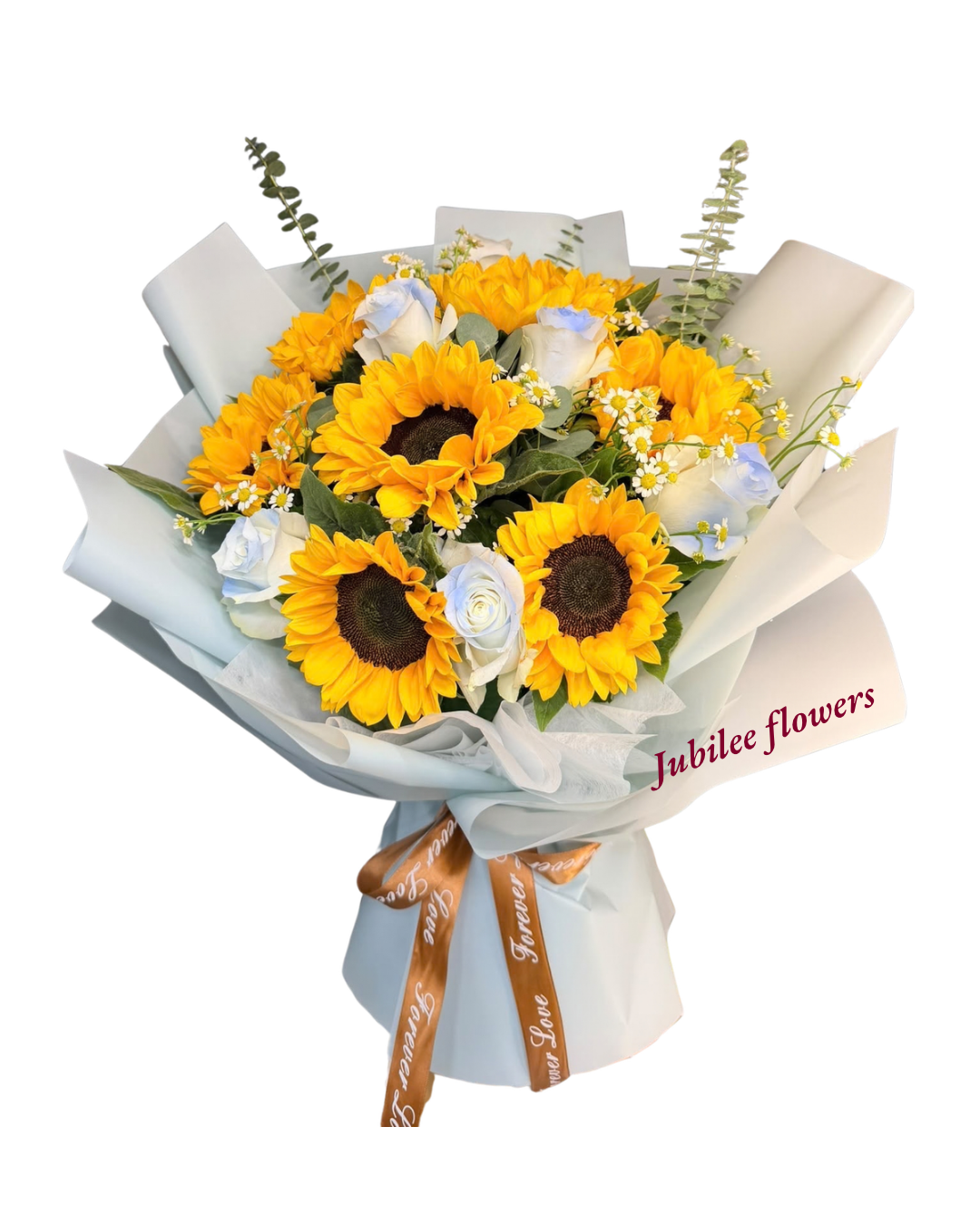 🌻向日葵 · 碎冰藍玫瑰花束