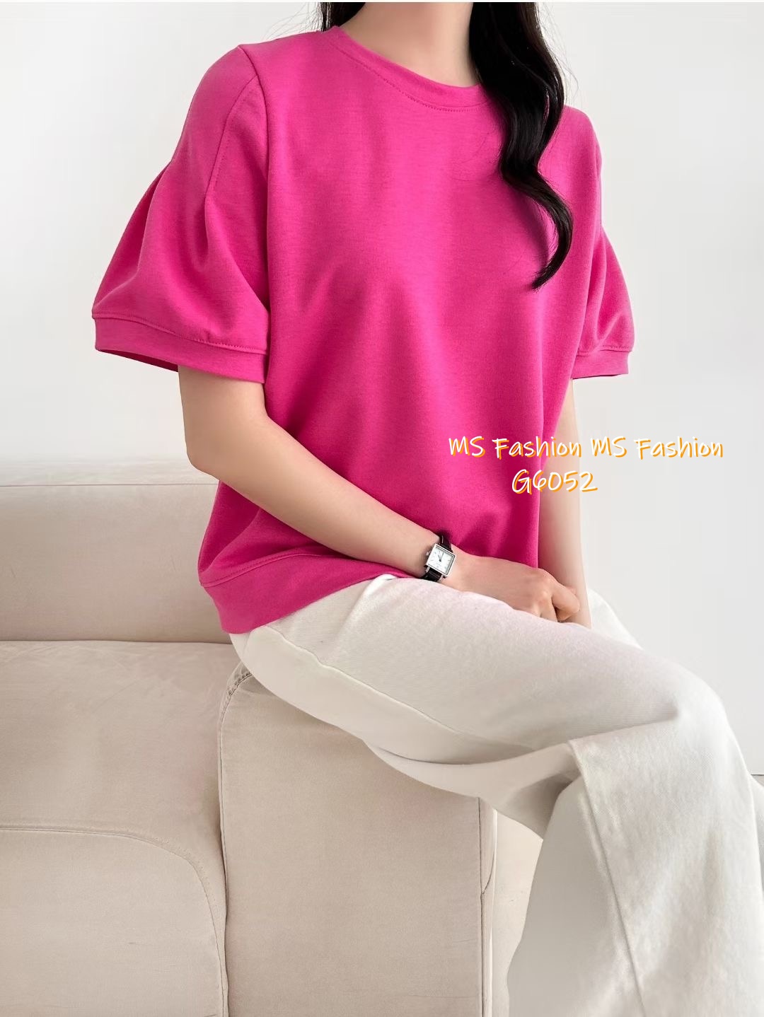 G6052 韓國🇰🇷特色袖小開叉腳top