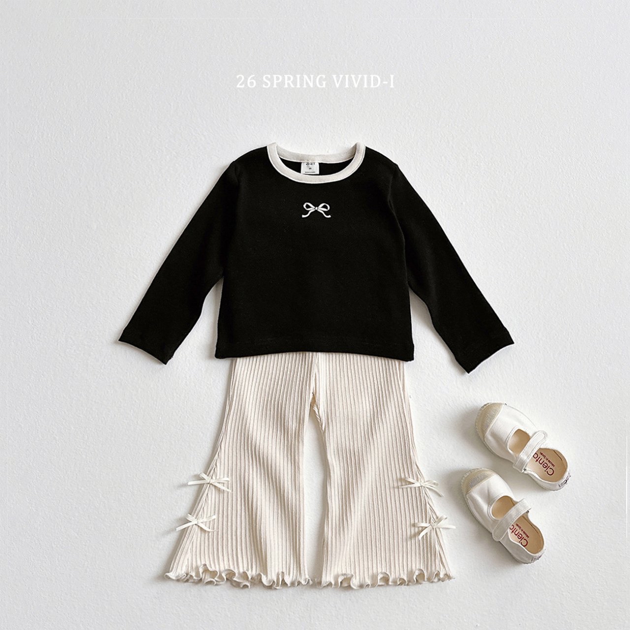 🌸預訂 韓國直送🌸🇰🇷VIVIDI兩色絲帶印花長袖上衣